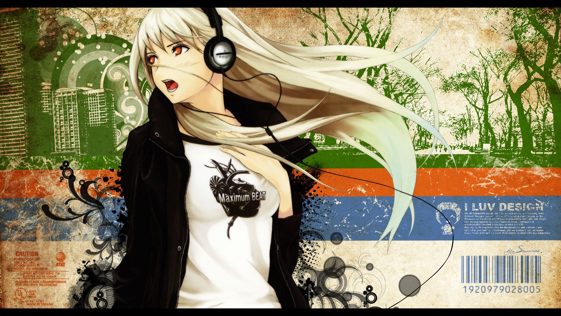 Girl With Headphones HD Wallpaperx1080