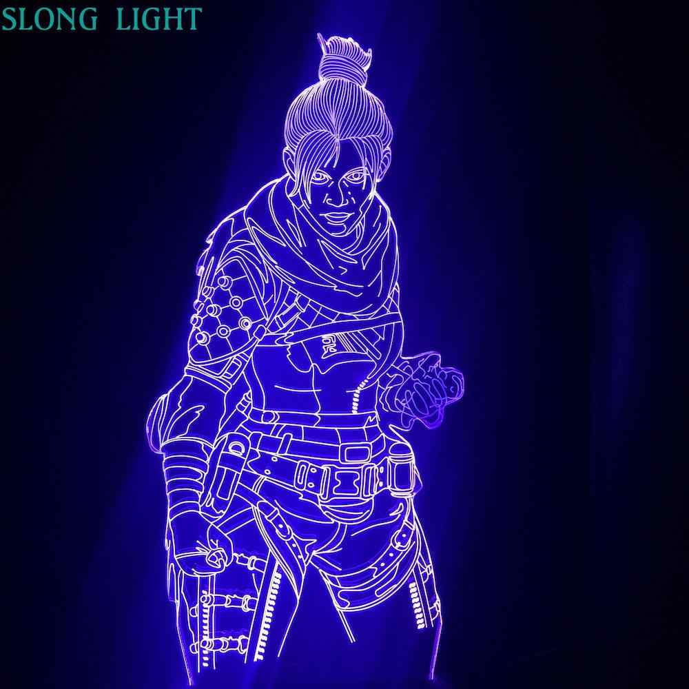 Kids LED Night Lamp APEX Legends Hero Figure Nightlight for Child