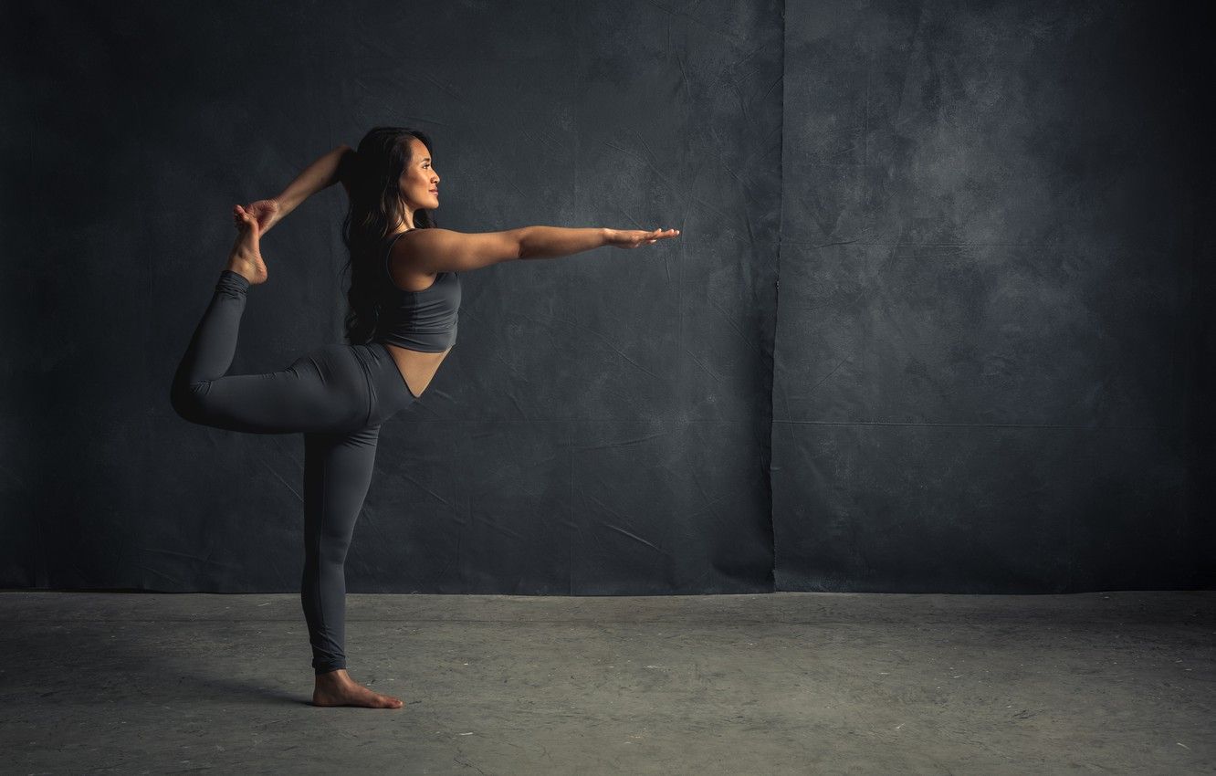 Wallpaper girl, female, yoga image for desktop, section спорт