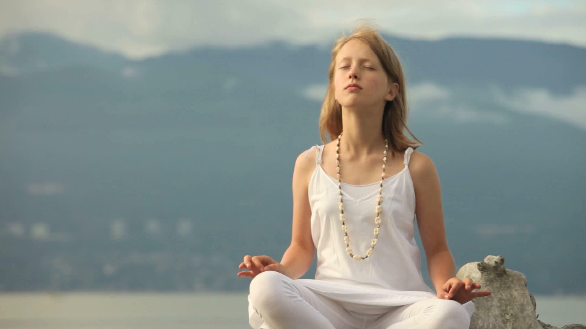 Young Girl Meditating And Yoga For Mindrelax Image Photo Download