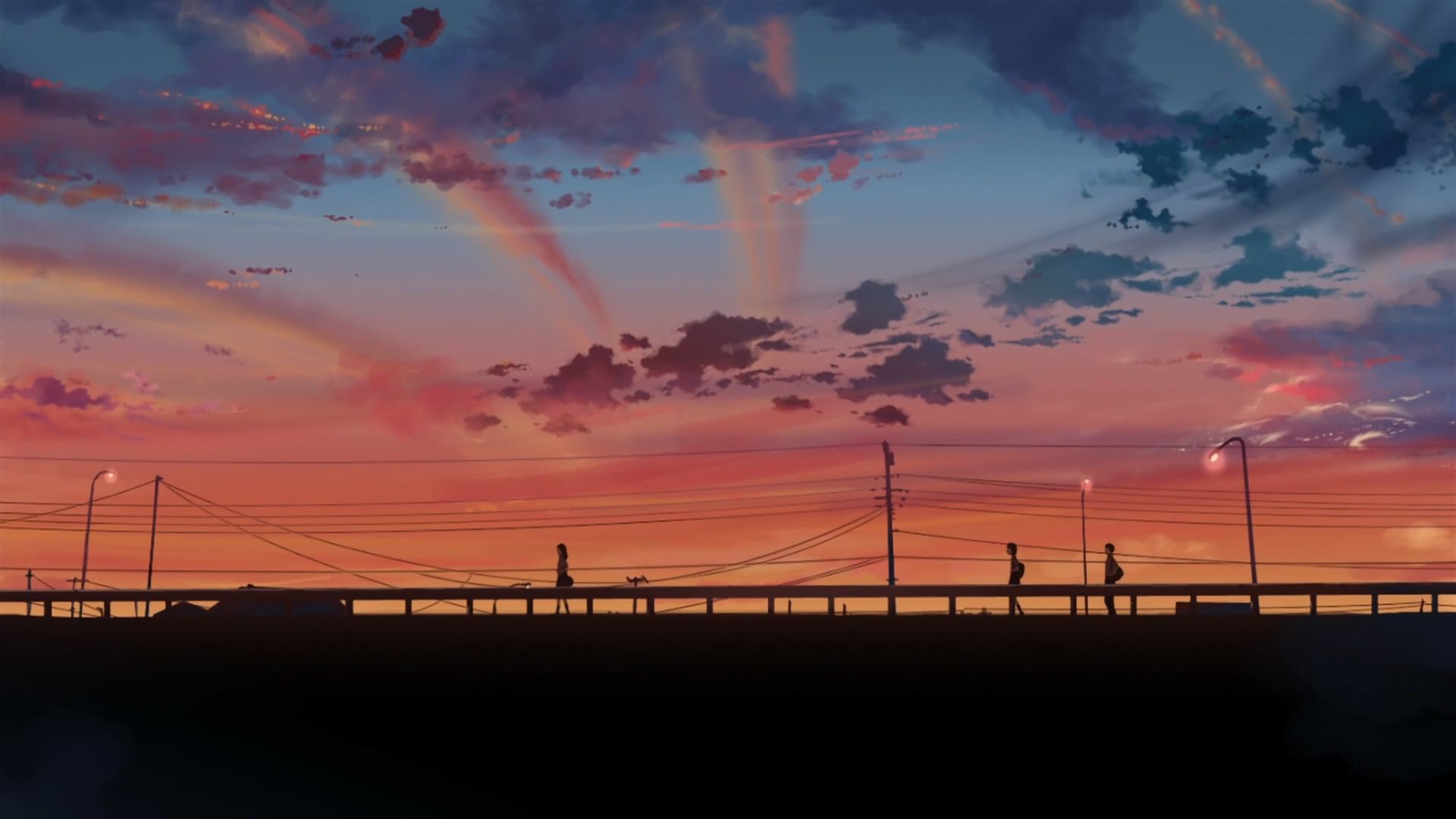 Centimeters Per Second Clouds Makoto Shinkai Skylines