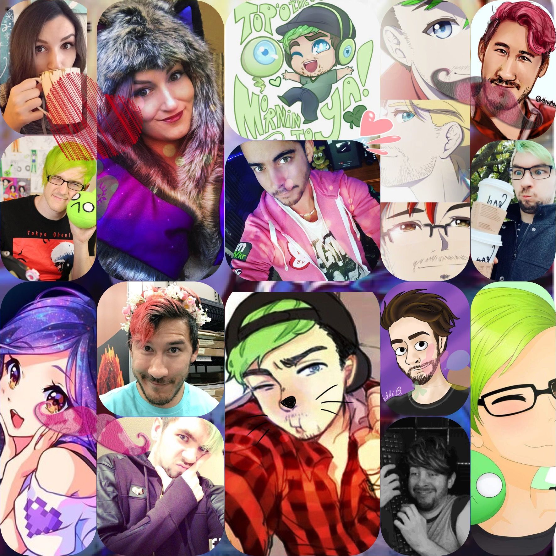 Mix of: jacksepticeye Markiplier Laurenzside Razzbowski an Bijuu