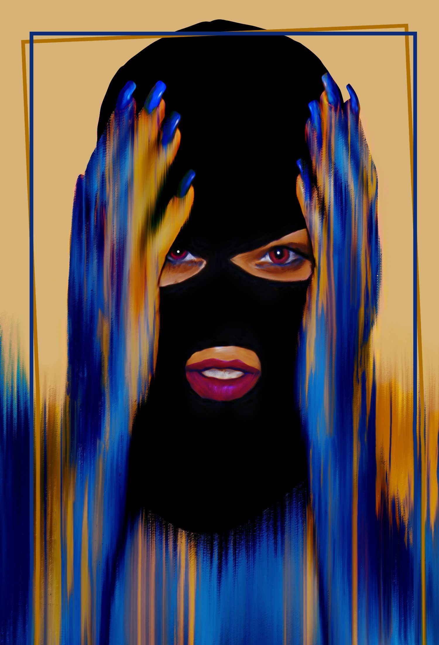 I always wanted to digitally paint a girl wearing a balaclava