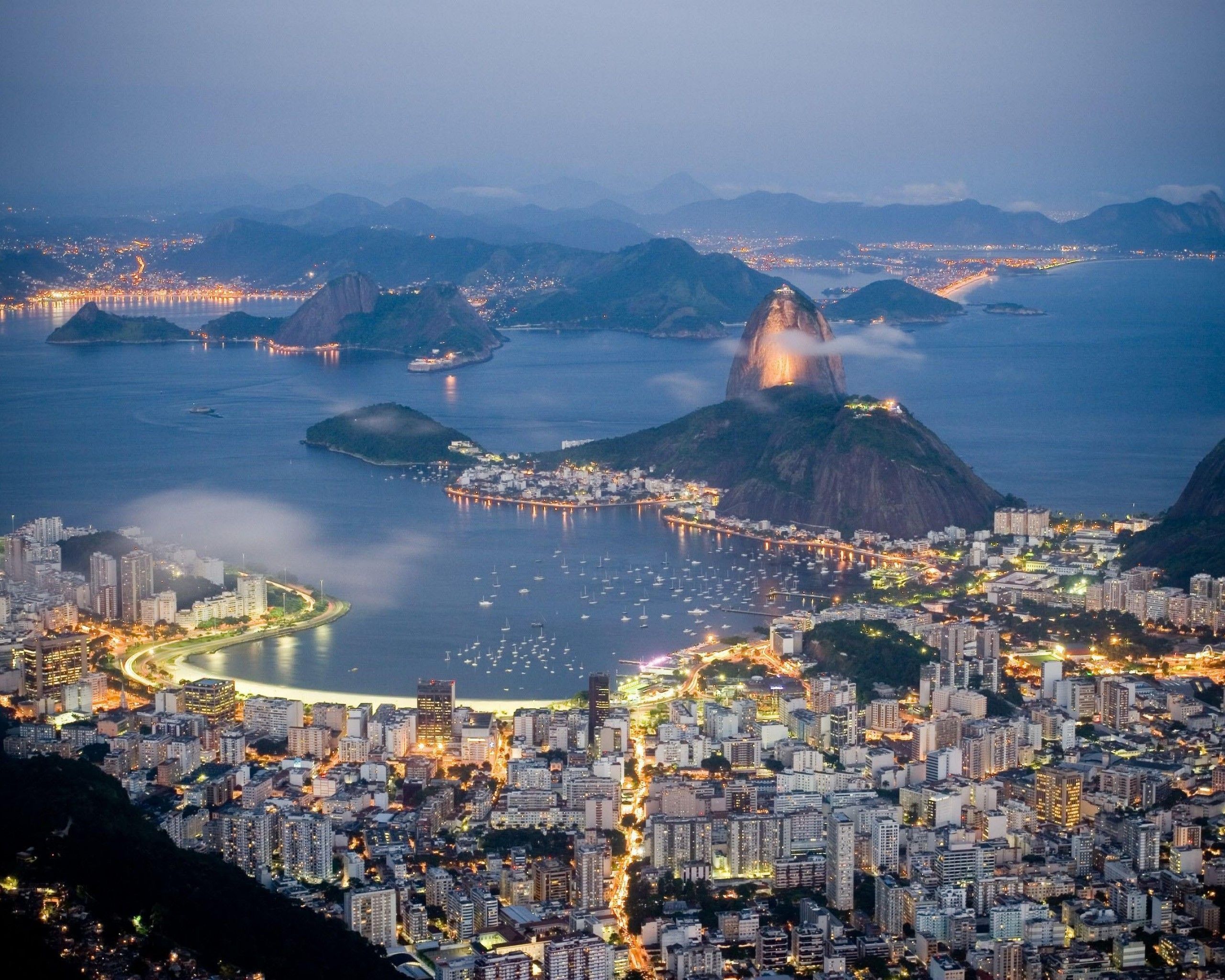 Rio De Janeiro, Light, Night, Brazil Wallpaper