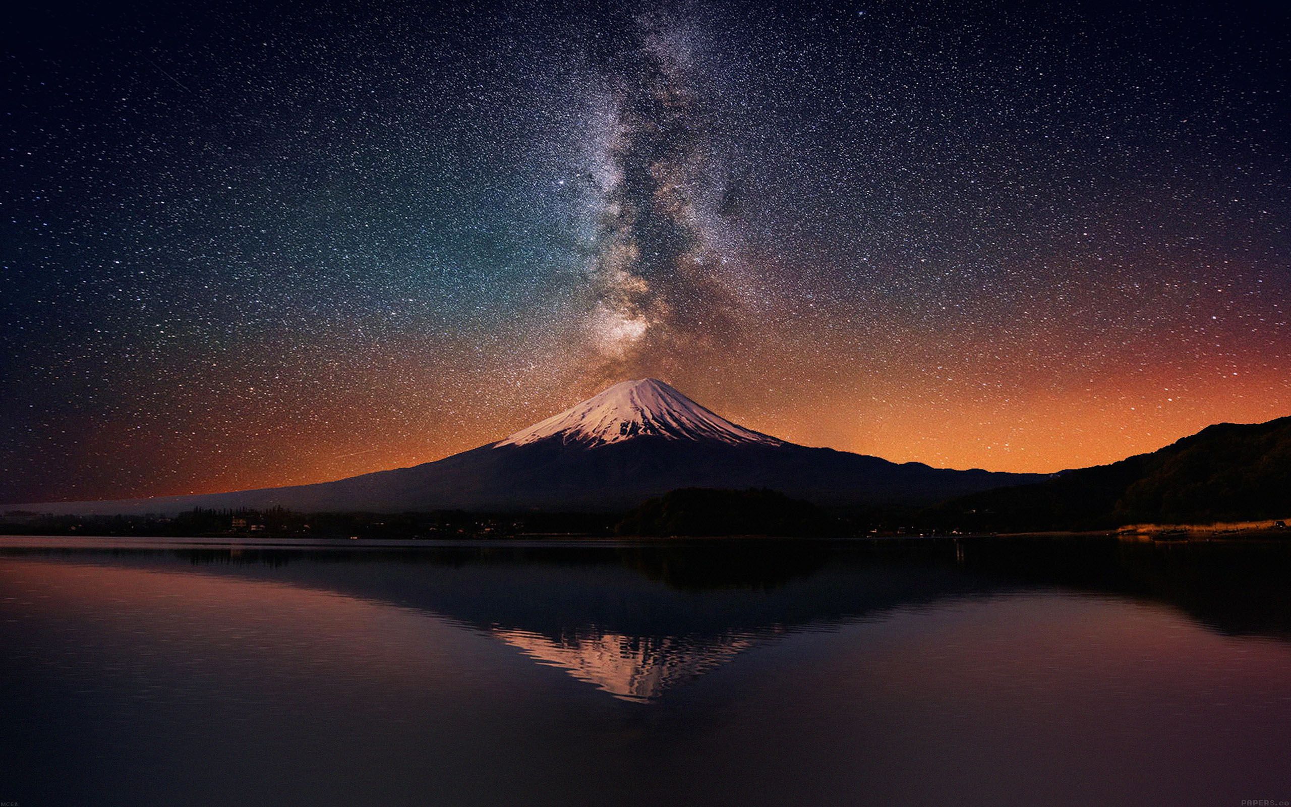Wallpaper Milky Way On Mountain Fuji Sky Wallpaper