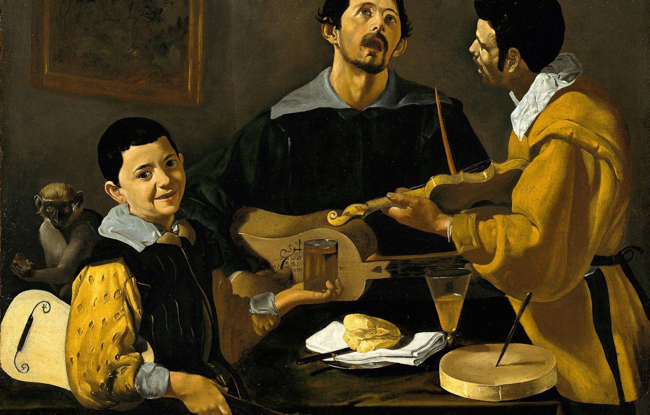 Wallpaper picture, genre, Diego Velazquez, Three Musicians image