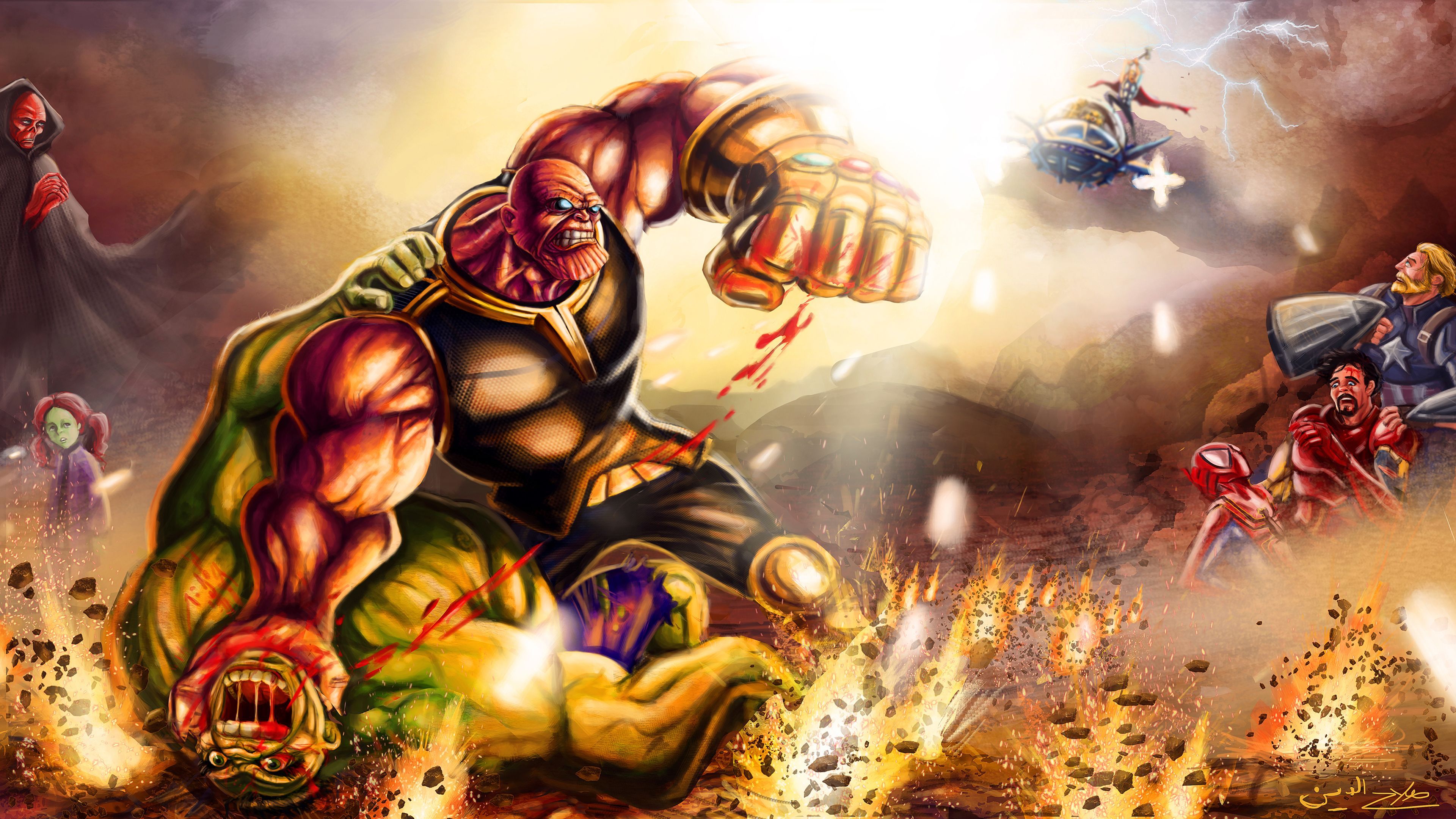 Thanos Defeat Hulk Thanos Wallpaper .com