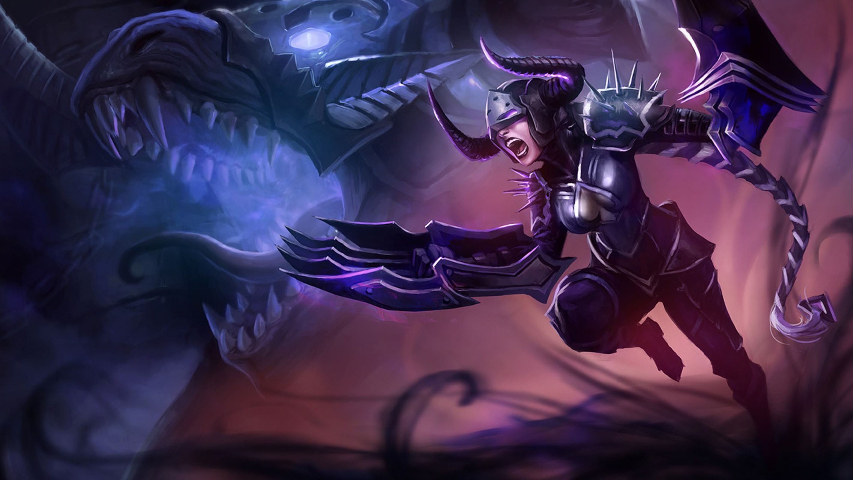 Shyvana Darkflame Skin Splash Art League Of Legends Girl Hd.