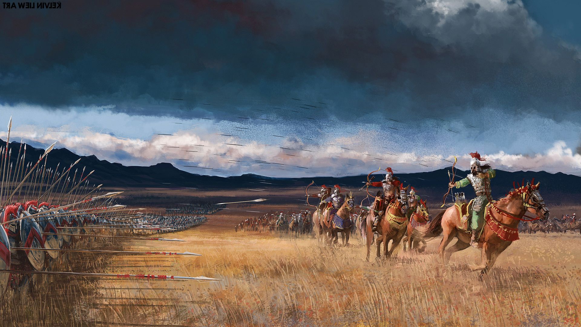 archers soldier war horse spear battle Wallpaper HD / Desktop