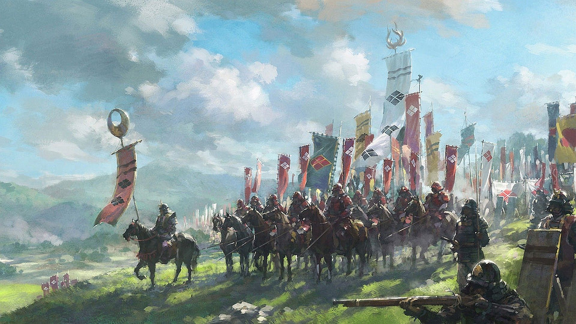 Samurai On Horseback Desktop Wallpaper Free Samurai On