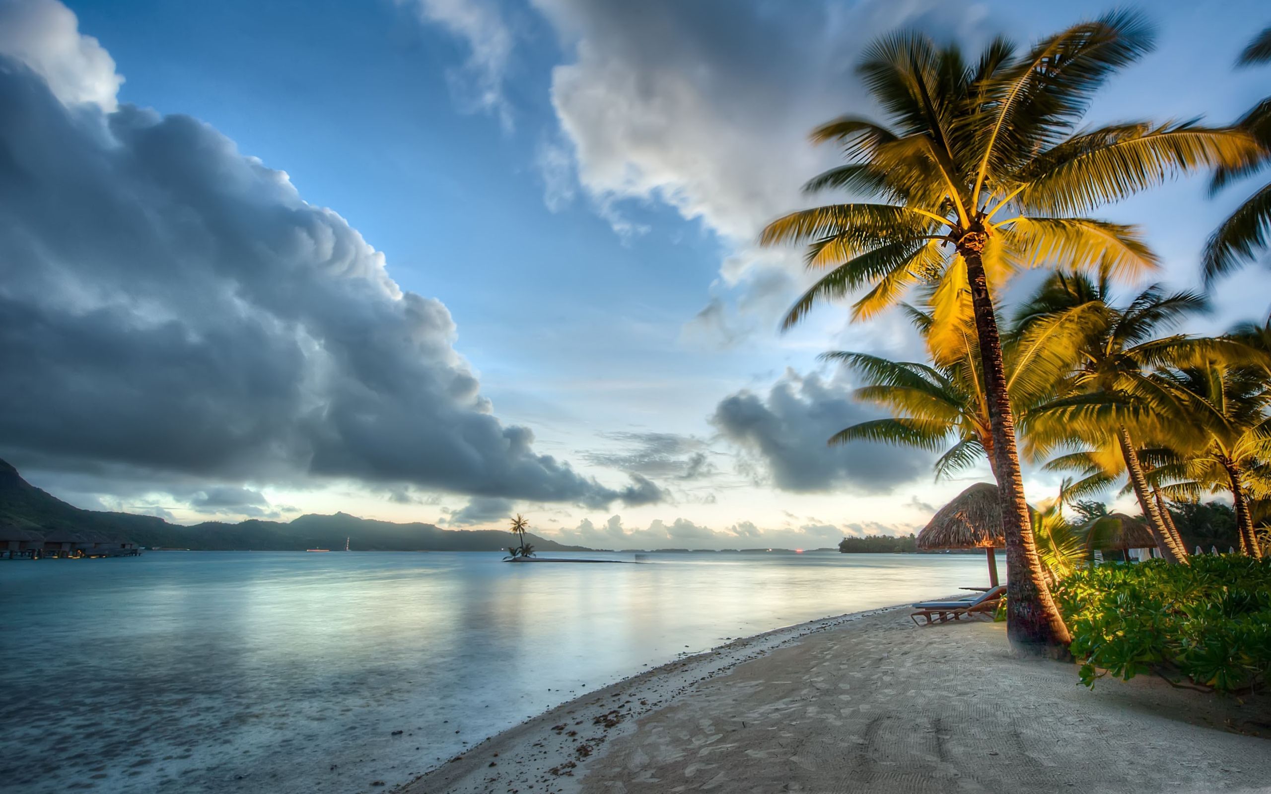 Bora Bora Beach Clouds Mac Wallpaper Download
