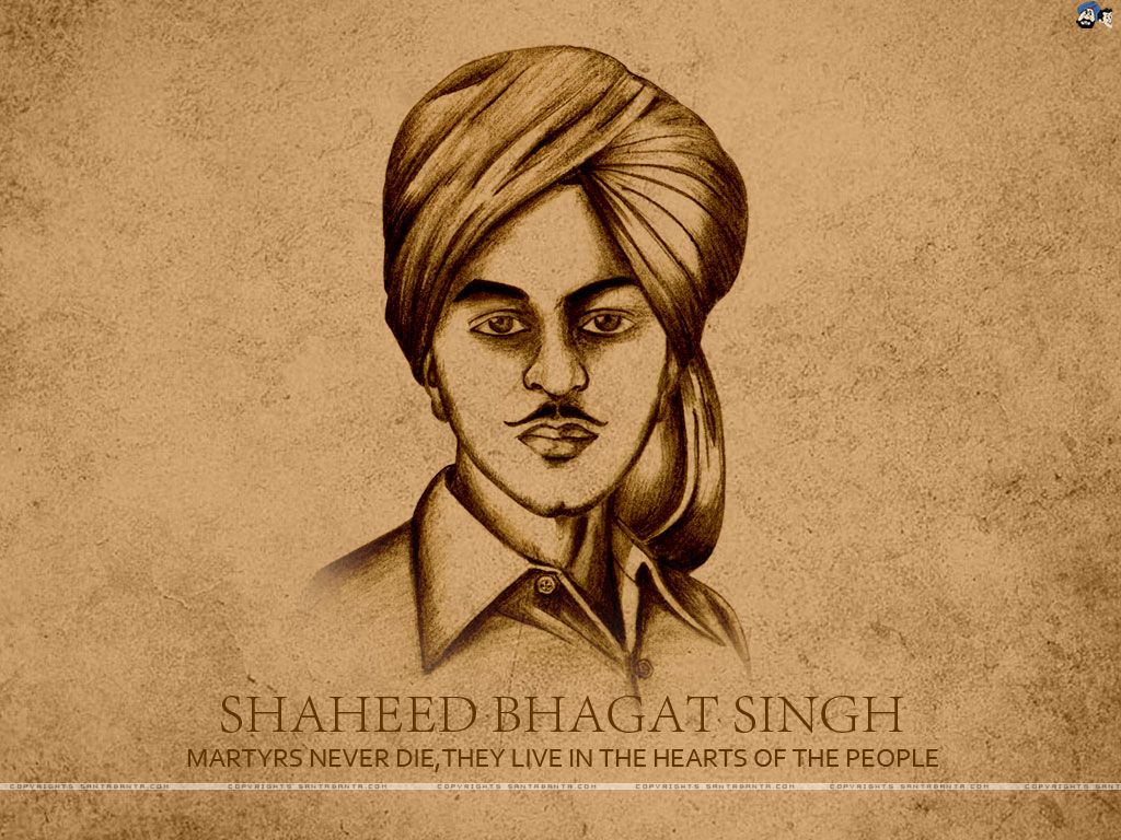 ShaheedEAzam Bhagat Singh Framed Art Print by Third Eye View  Indian  freedom fighters art Portrait art Potrait painting