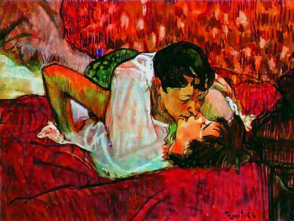 The Kiss By Toulouse Lautrec: Free Desktop Wallpaper. Henri De