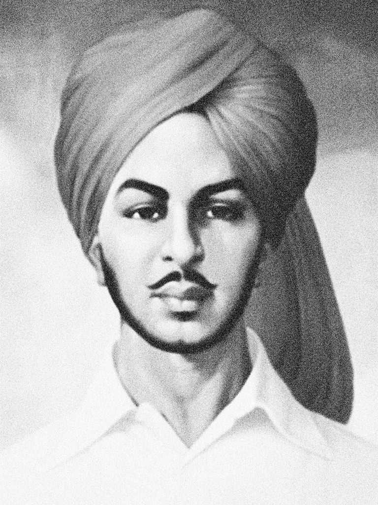 Bhagat Singh Black & White Photo