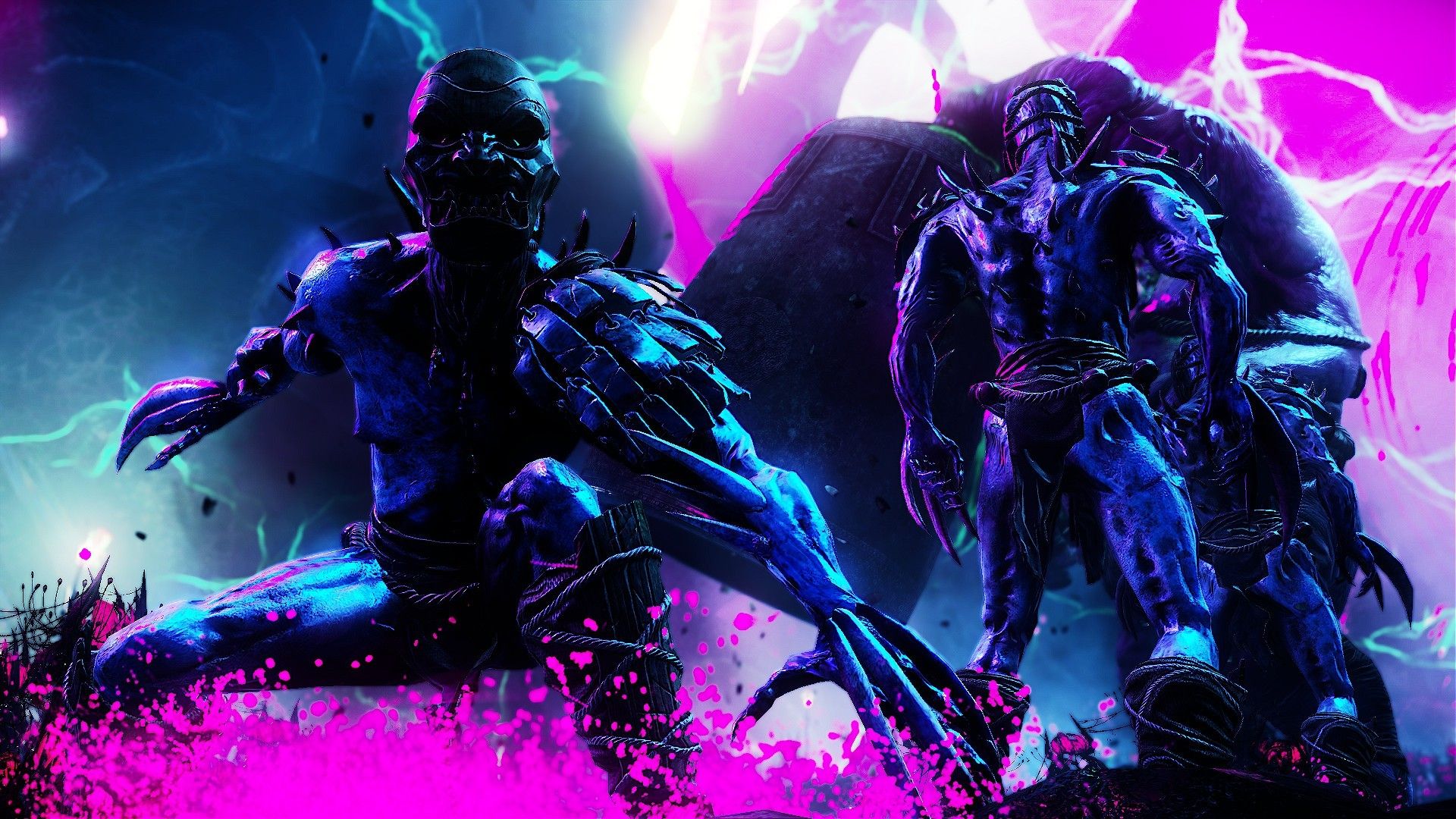 Shadow Warrior Pink, Neon, Blue, Enemy Wallpaper HD / Desktop