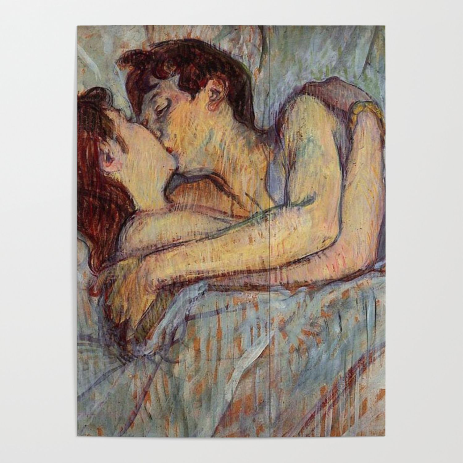 Henri De Toulouse Lautrec In Bed The Kiss Painting Poster