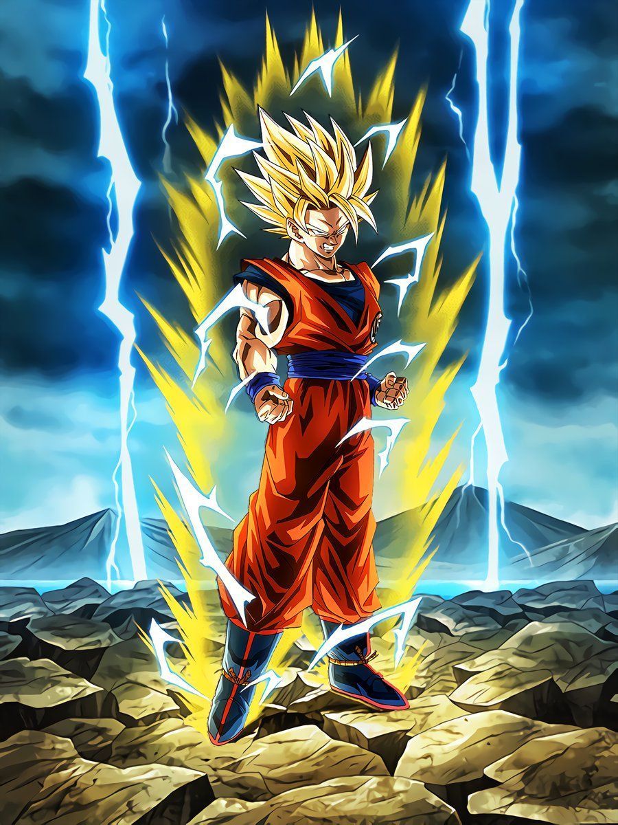 Super Saiyan 2 Goku de Dragon Ball Z [Dragon Ball Legends Arts] para  Desktop 4K baixar papel de parede