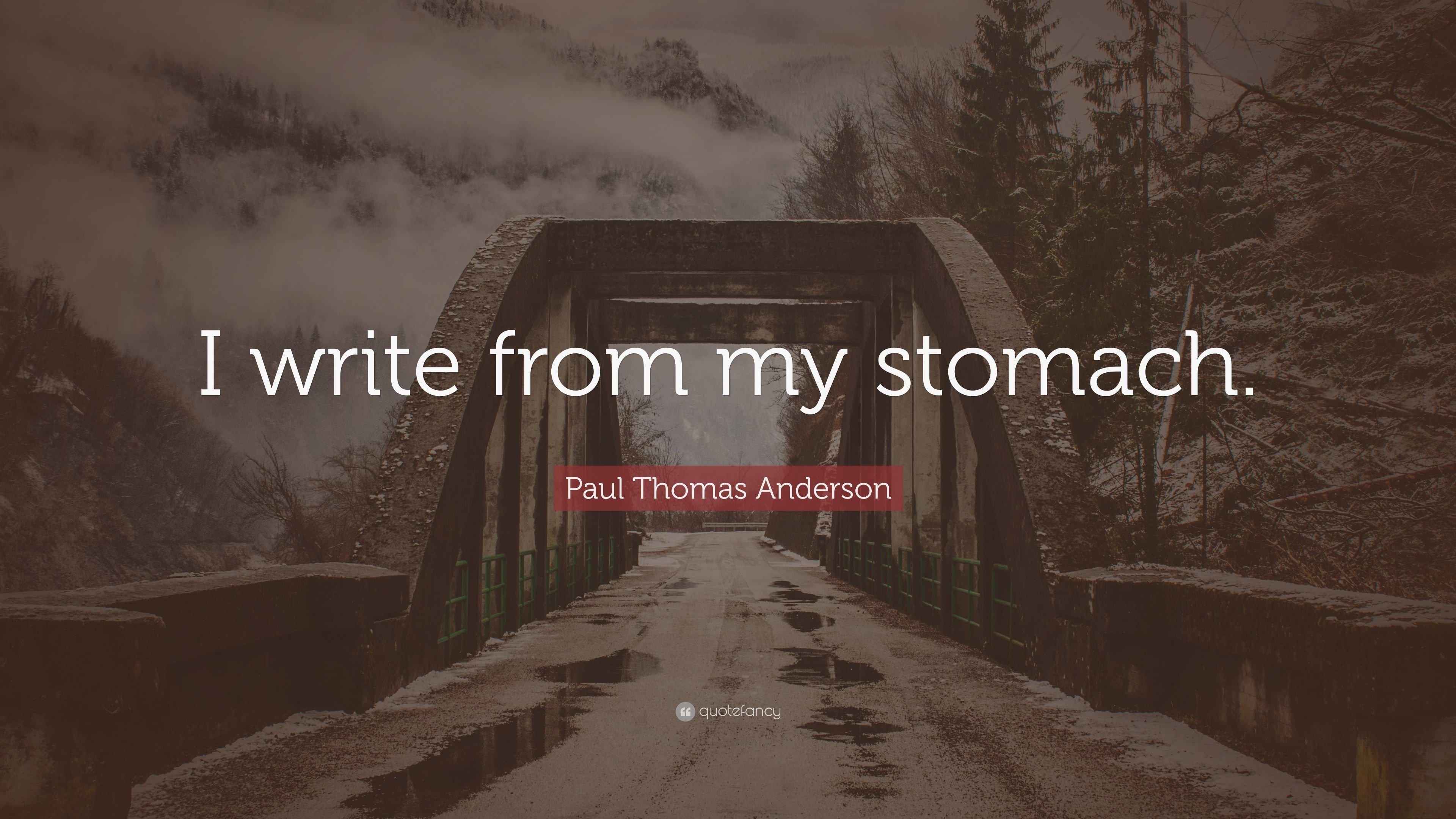 Paul Thomas Anderson Quote: “I write from my stomach.” 10