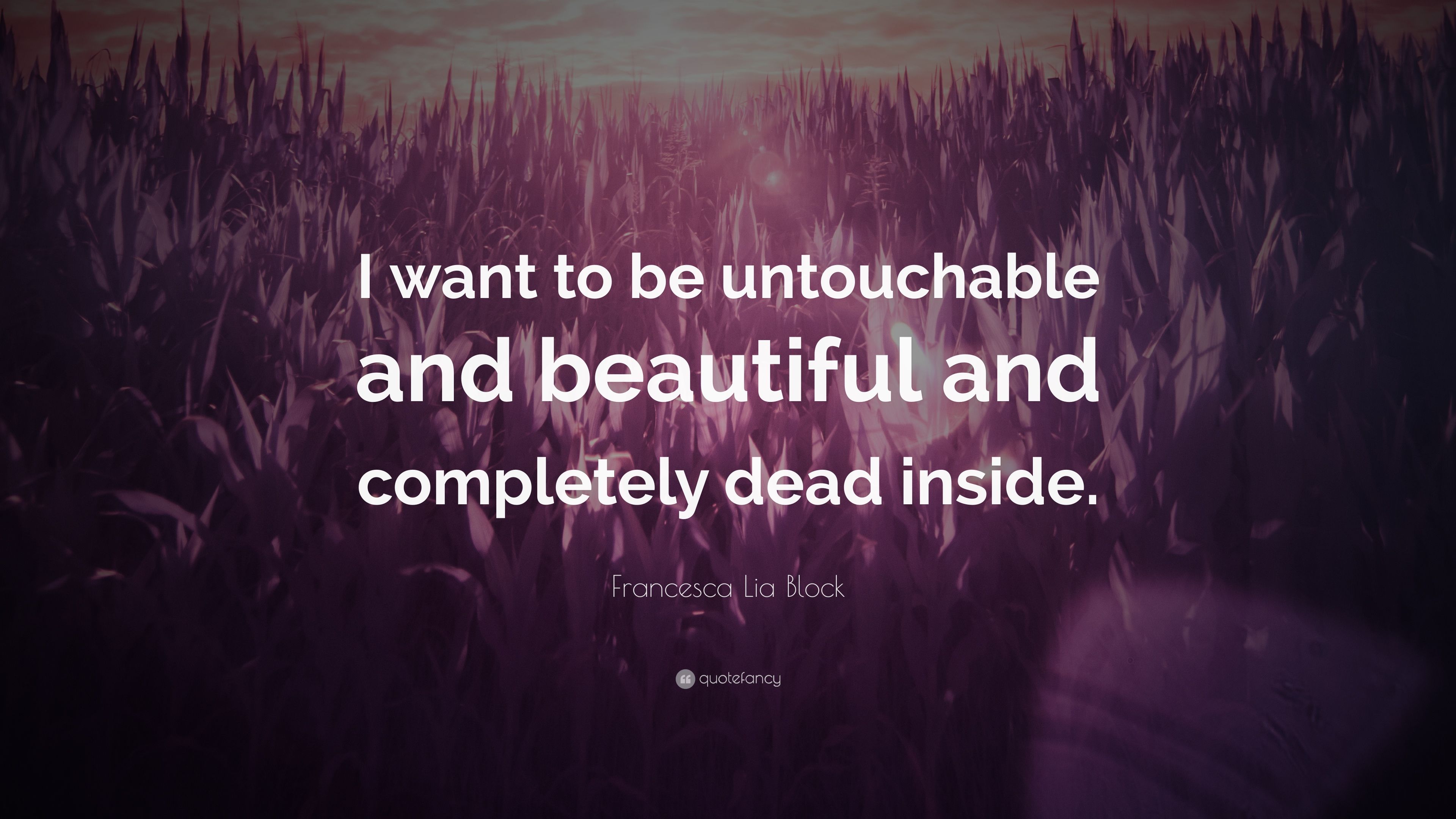 Francesca Lia Block Quote: “I want to be untouchable and beautiful