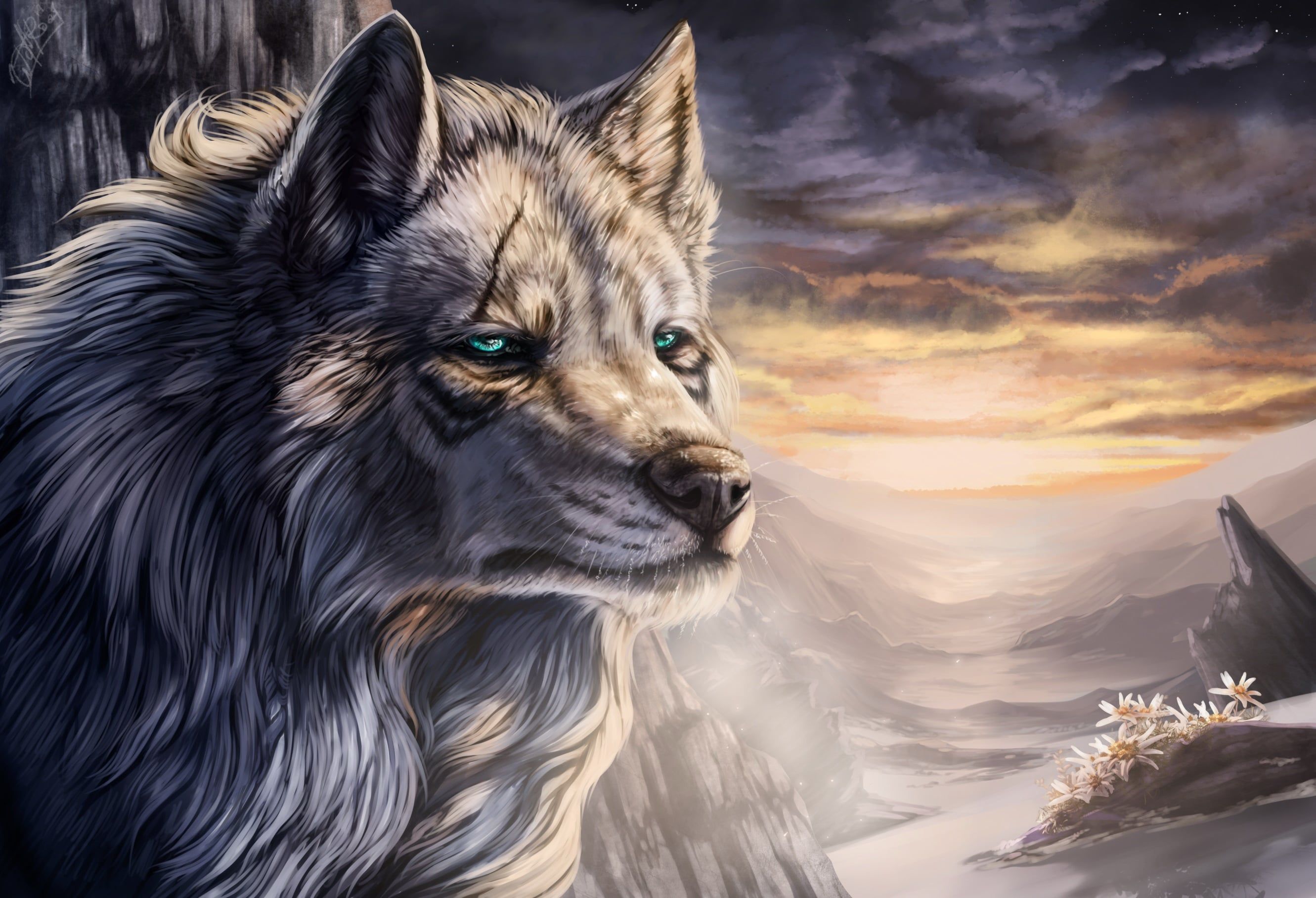 Fantasy Wolf Fantasy Animals HD Wallpaper Background Image