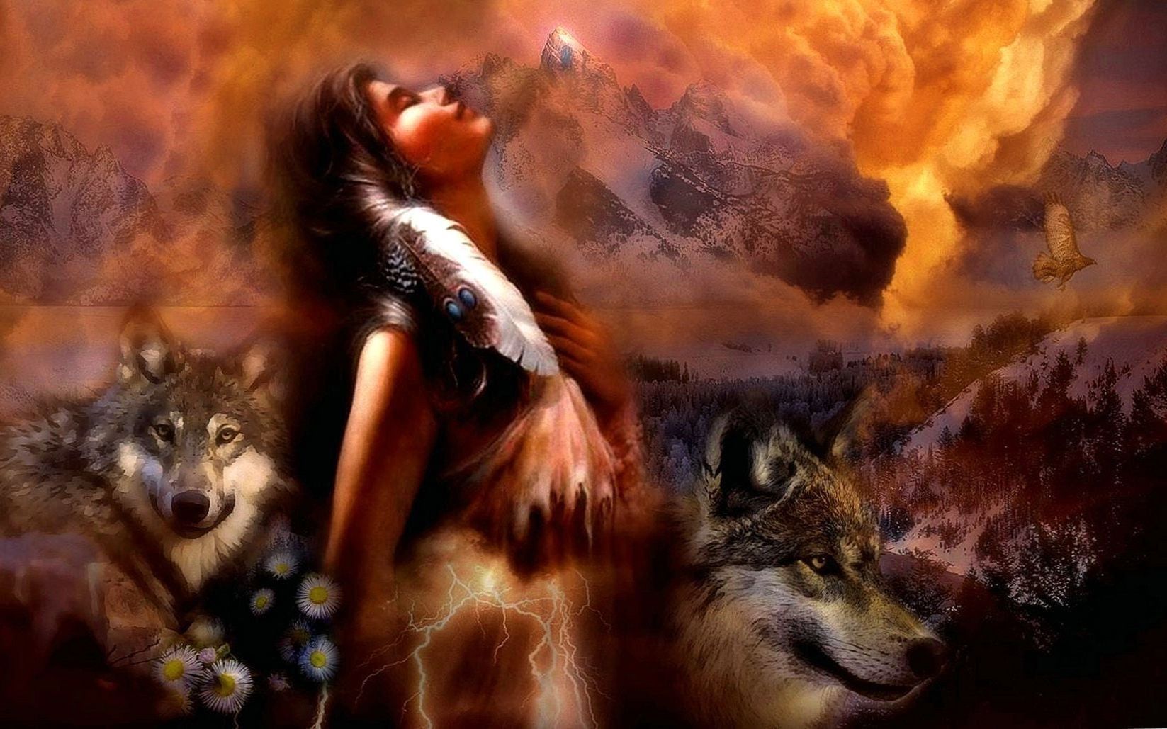 Native American Wolf Spirit Wallpaper Wallpaper.Pro