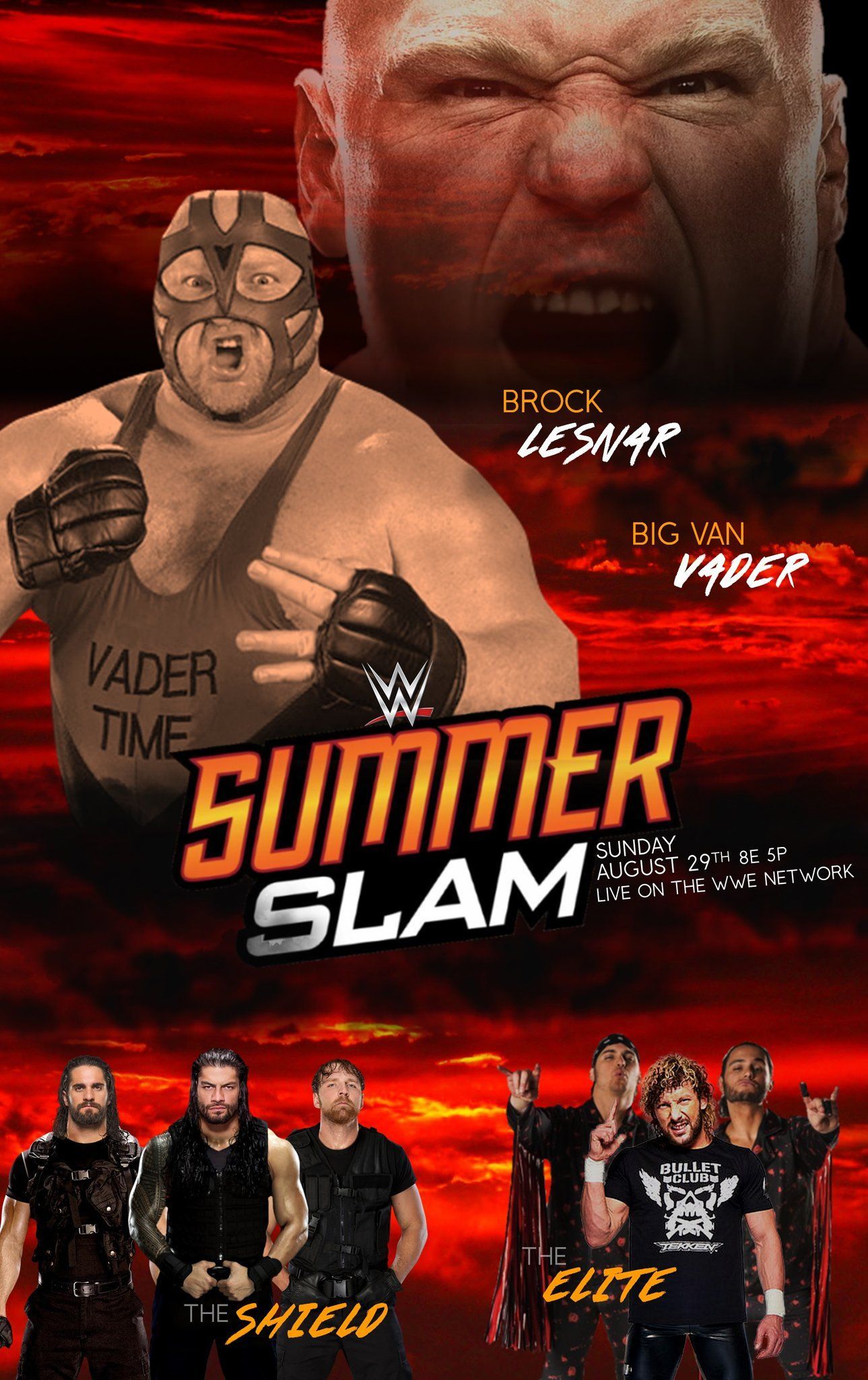 WWE Fantasy Match PPV Poster SummerSlam. Summerslam, Wwe