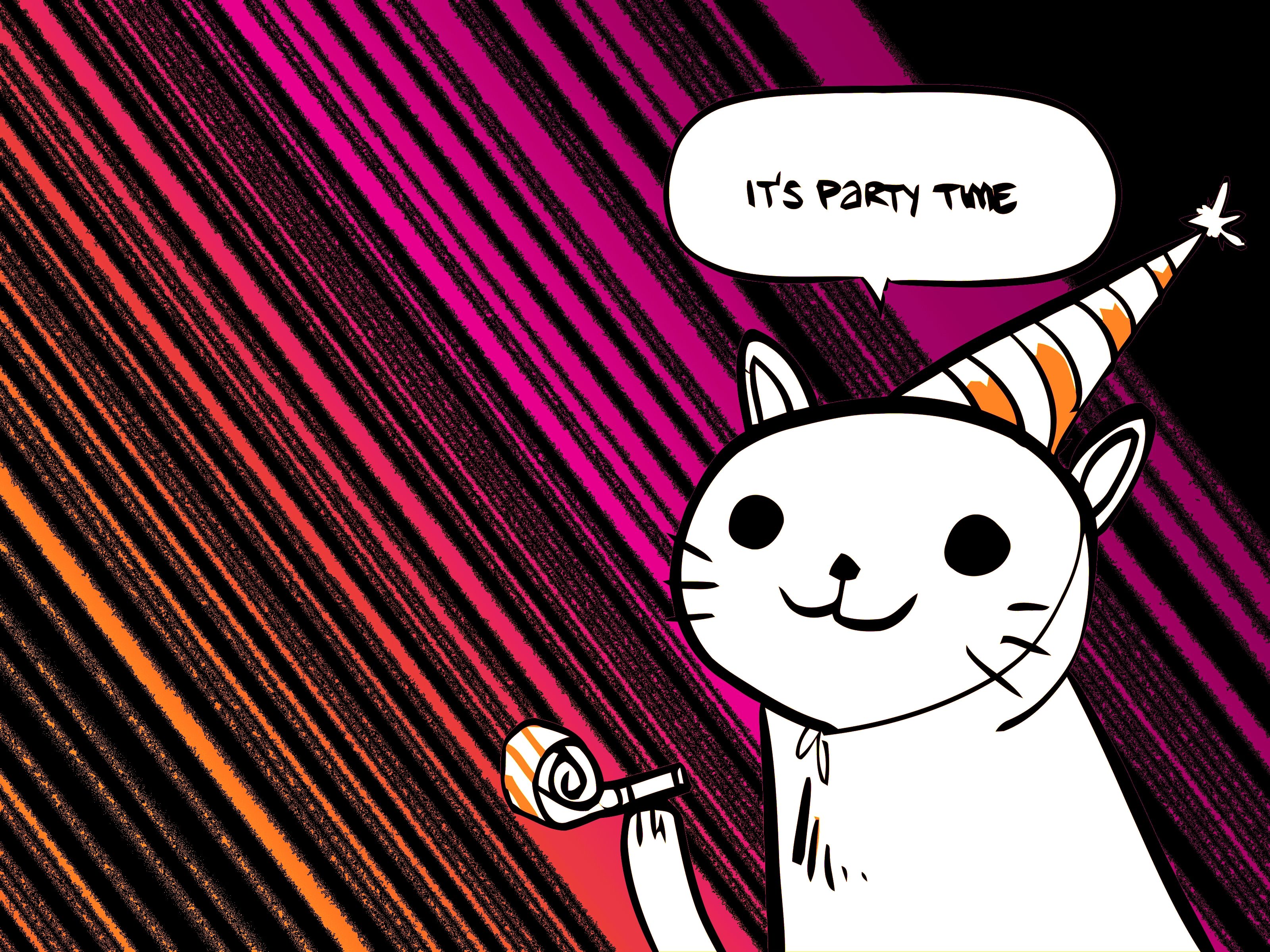 cats partying