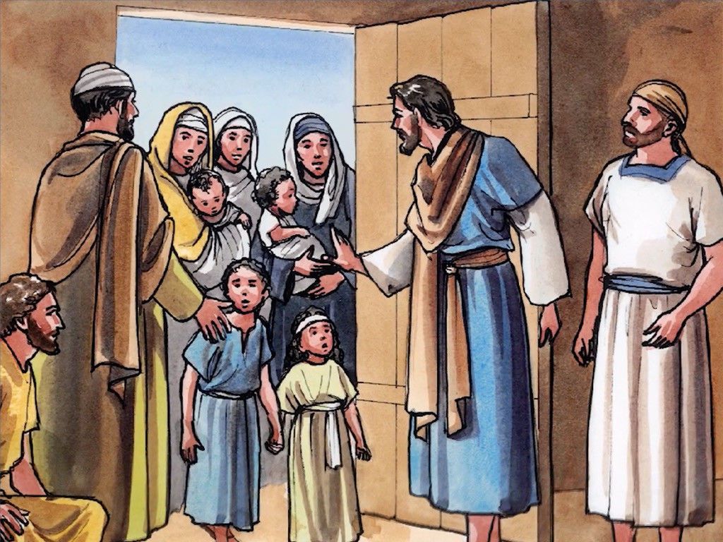 FreeBibleimage - Jesus welcomes little children - Jesus