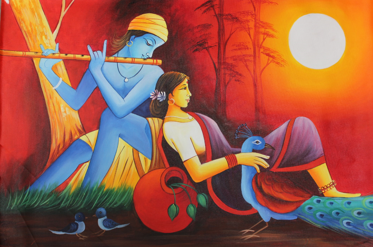 Flautista. Krishna radha