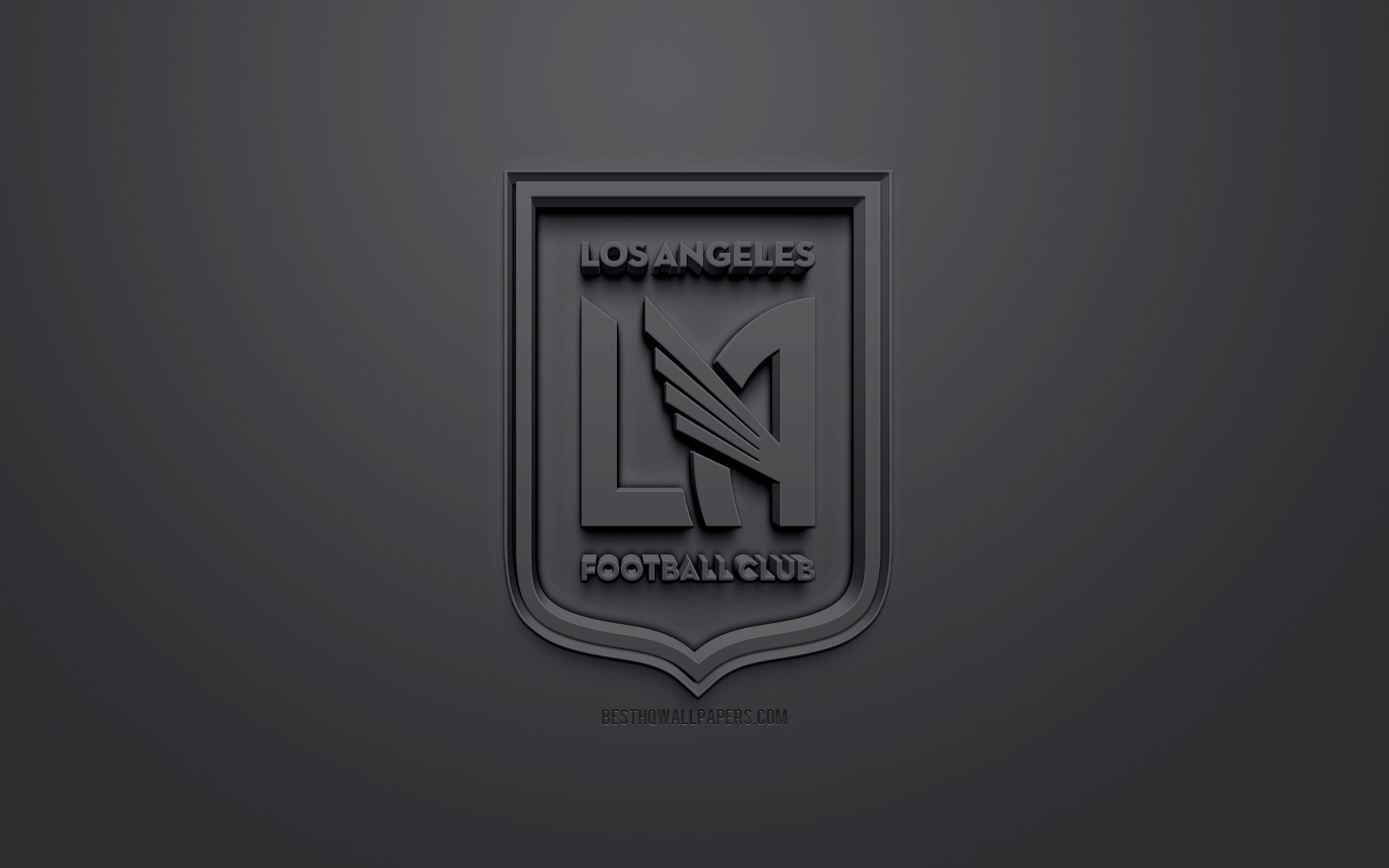 Download wallpaper Los Angeles FC, LAFC, creative 3D logo, black