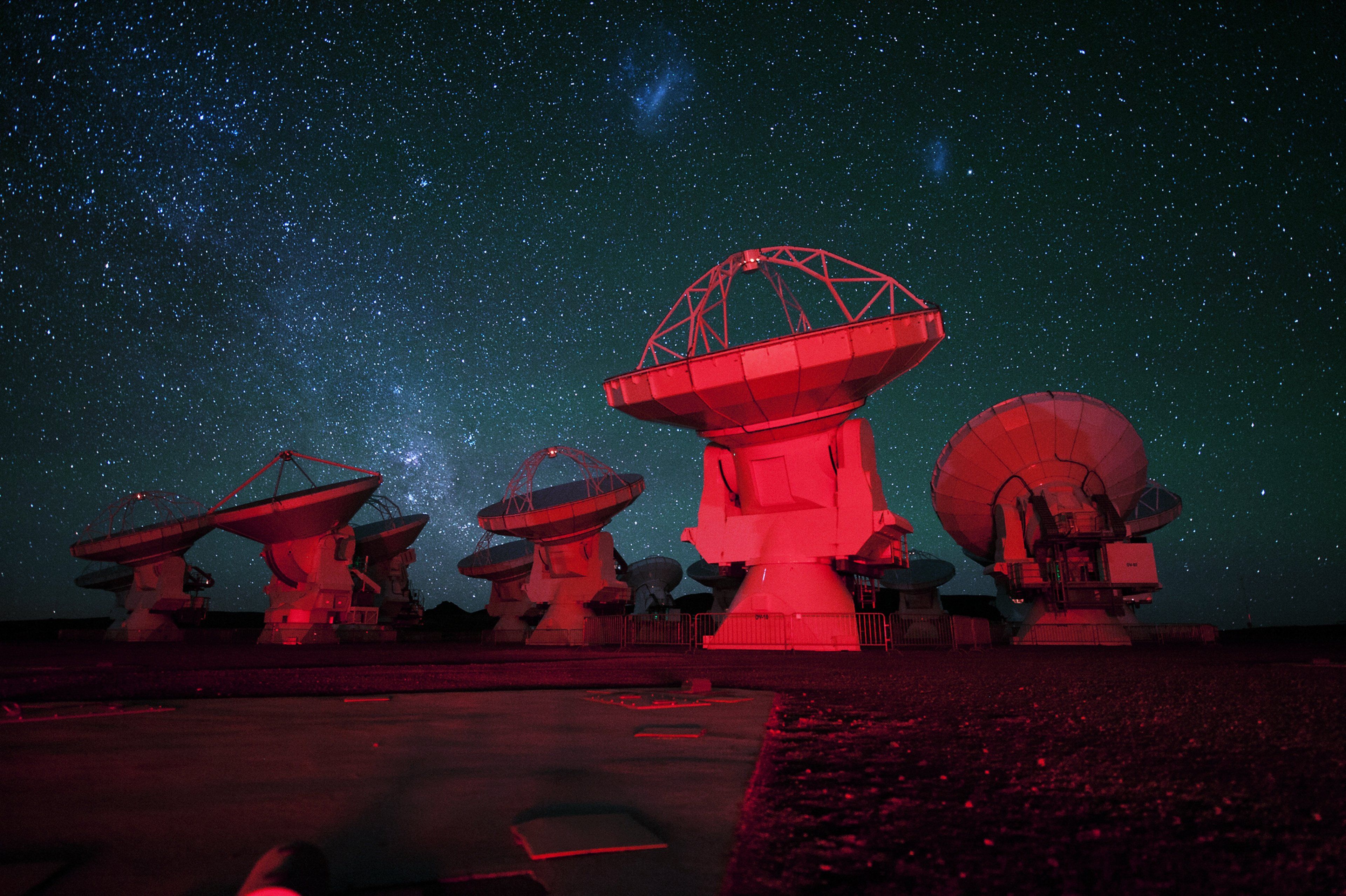 radioteleskop, Radar, Stars, Dish, Moon, Milky, Way, Radio