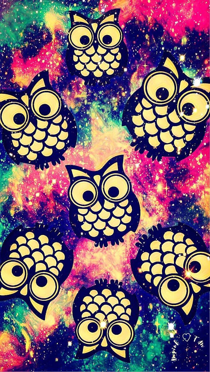 Cute Owls Galaxy Wallpaper #androidwallpaper #iphonewallpaper
