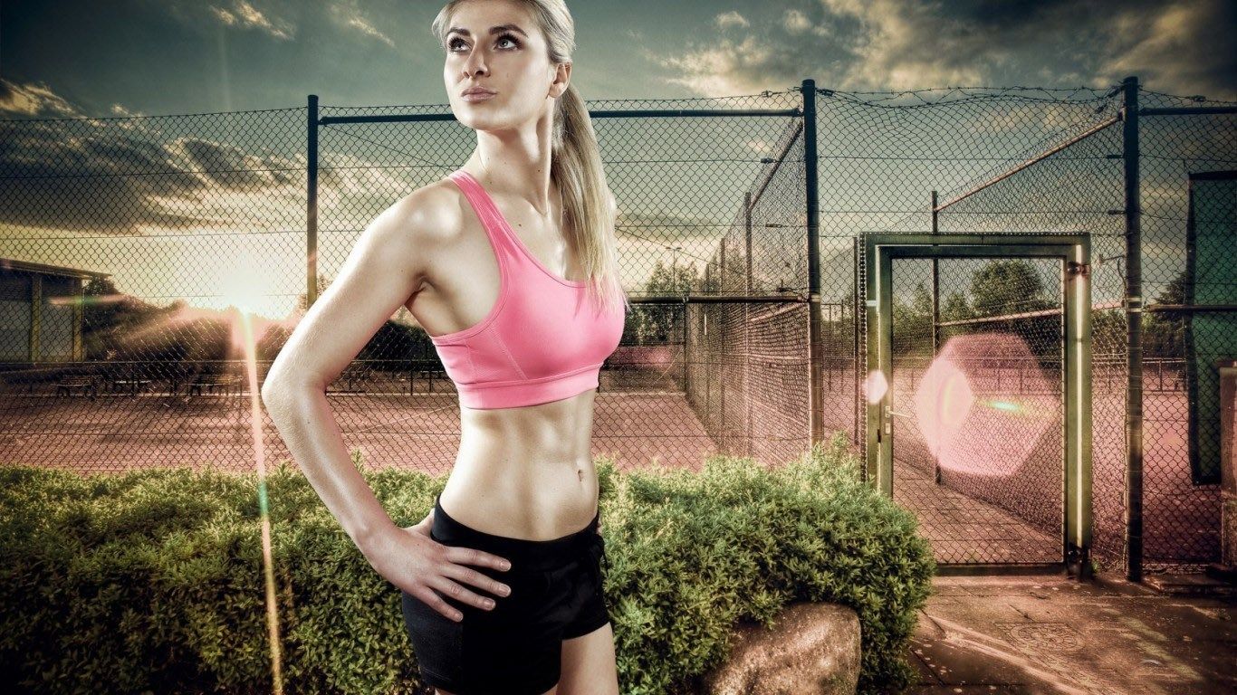 Fitness Wallpaper 1366×768 Athlete Girl Fitness Hd Wallpaper