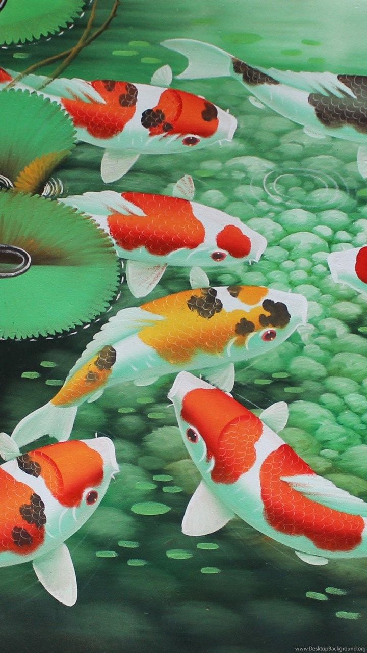 Koi Fish Painting Wallpaper. Desktop Background