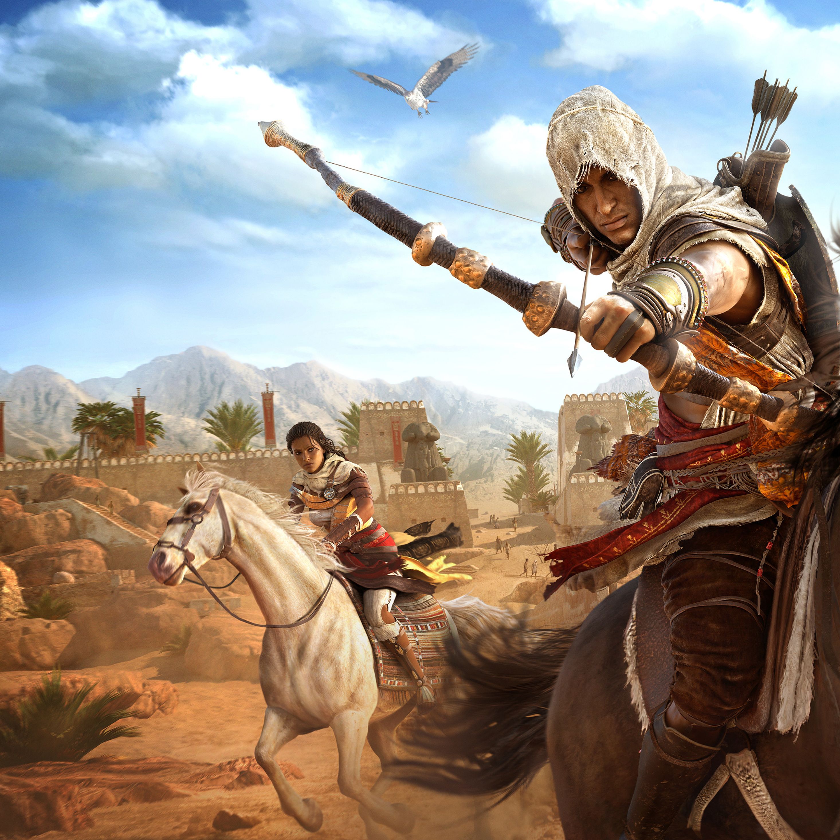 Phone Wallpaper: Assassins Creed Origins Bayek And Aya, HD 4K