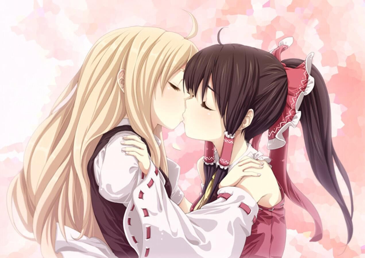 Anime girls kiss wallpaper, 2538x2000, 780361