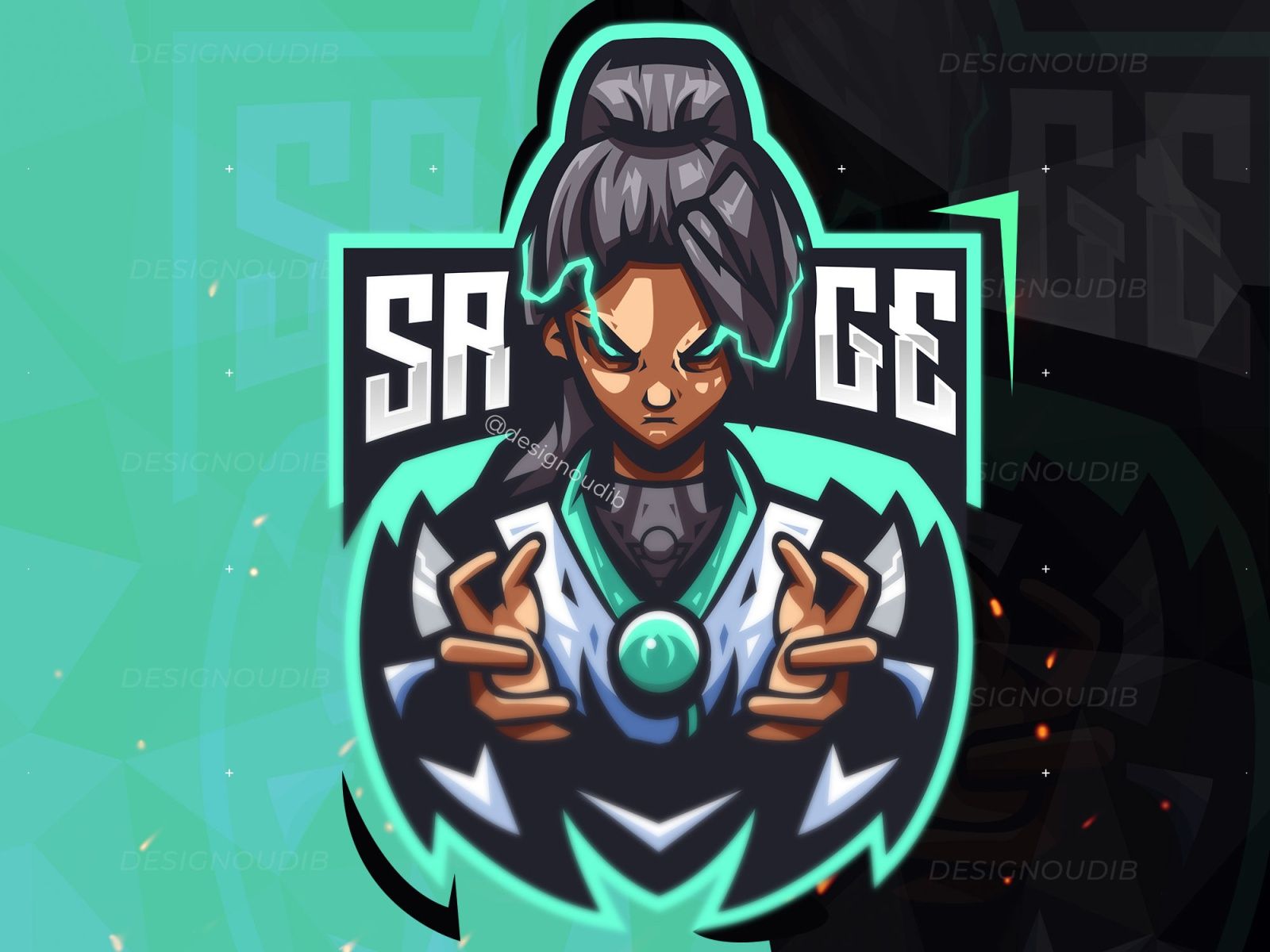 Valorant Sage Character Gaming Esports Mascot Logo