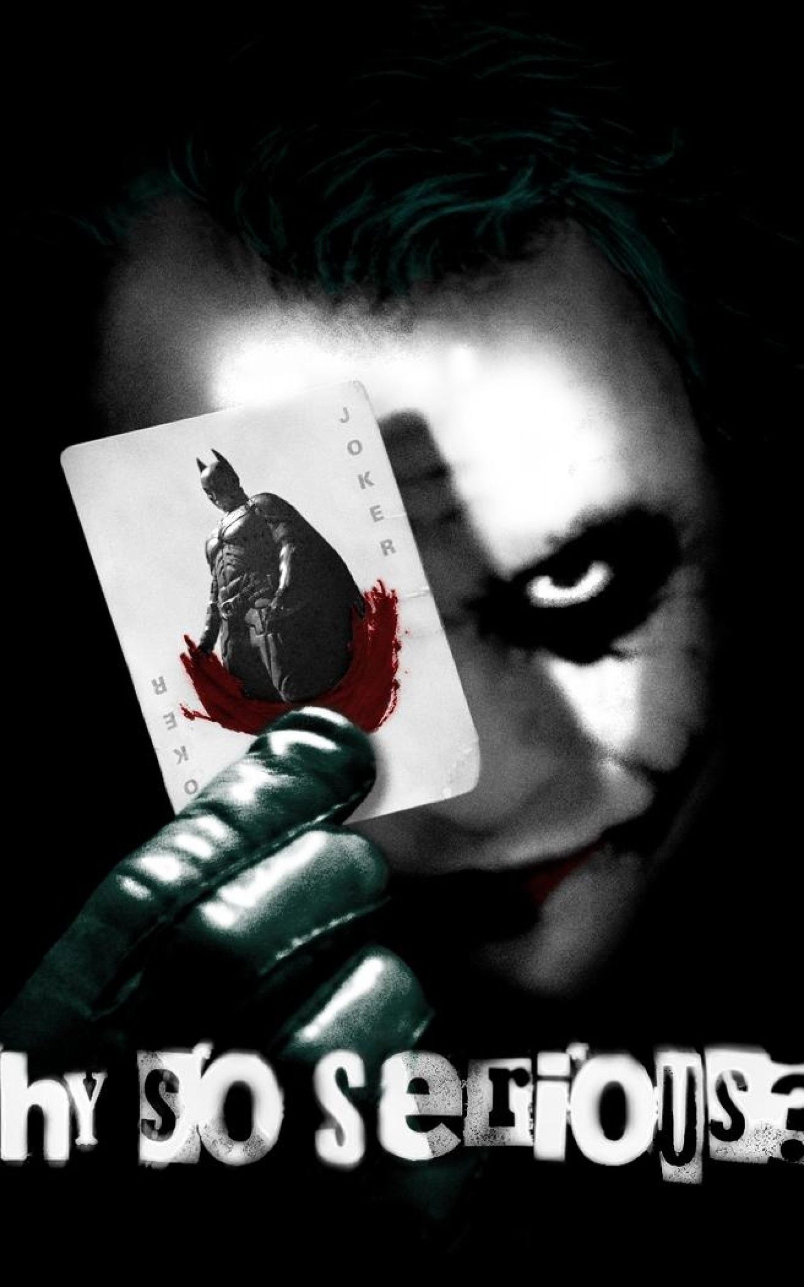 Download 1600x2560 Why So Serious, Joker, Batman, Card, Heath