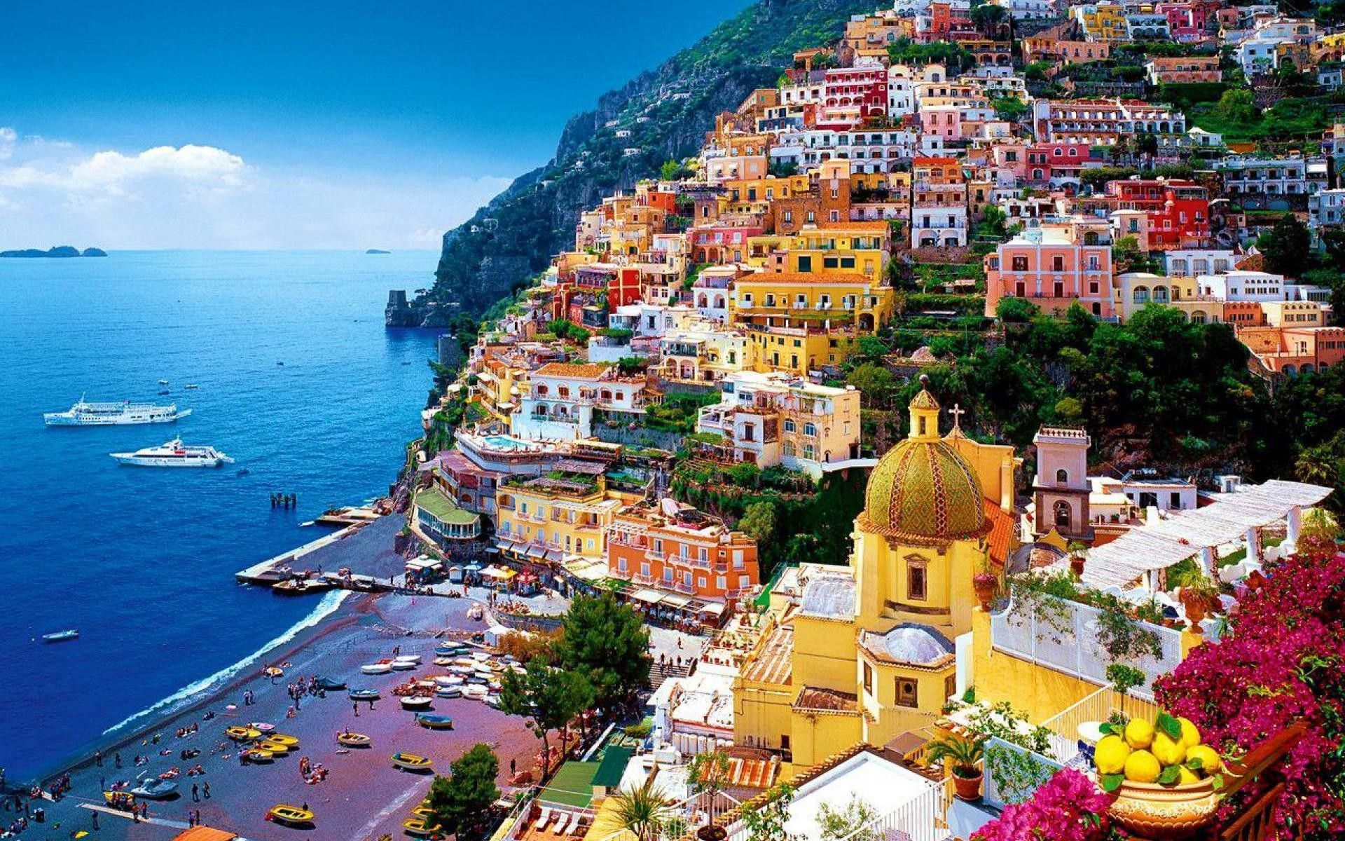 Free download Positano Amalfi Coast Italy Wallpaper PNG