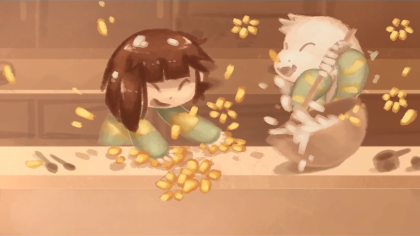 Chara And Asriel's Baking Accident Wallpaper Asriel
