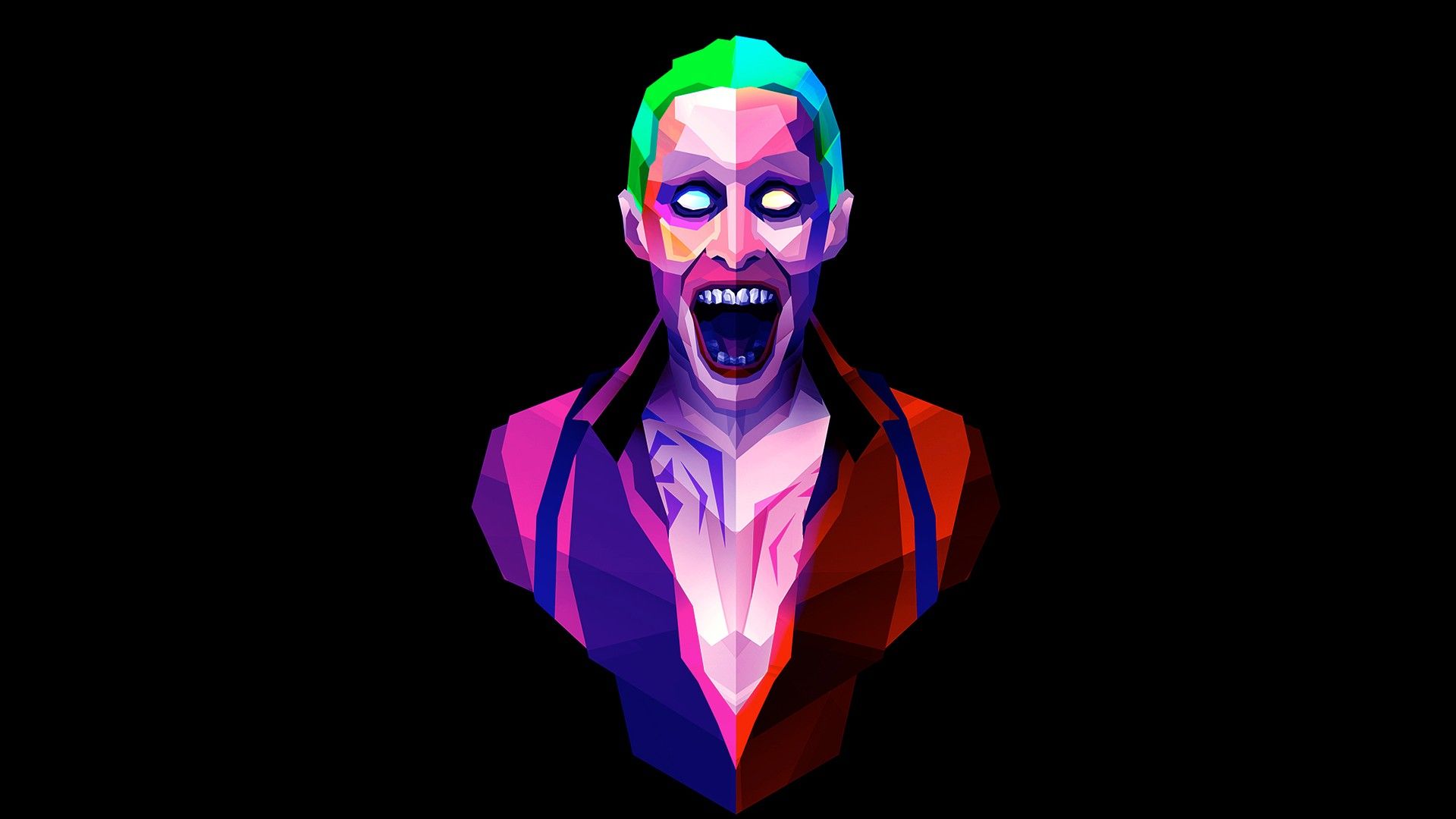 Joker, Minimalism, Low poly Wallpaper HD / Desktop and Mobile