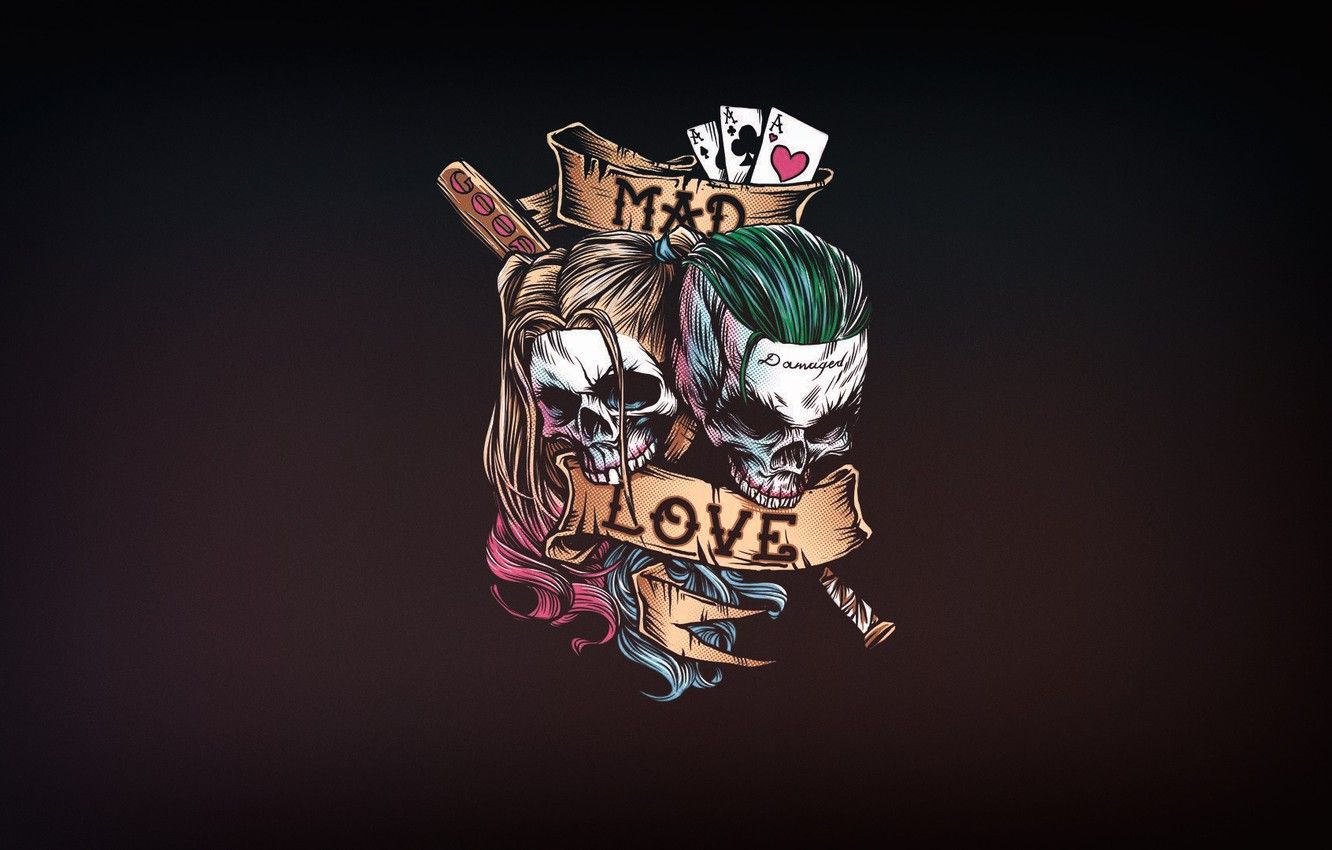 Photo Wallpaper Minimalism, Joker, Art, Joker, Harley