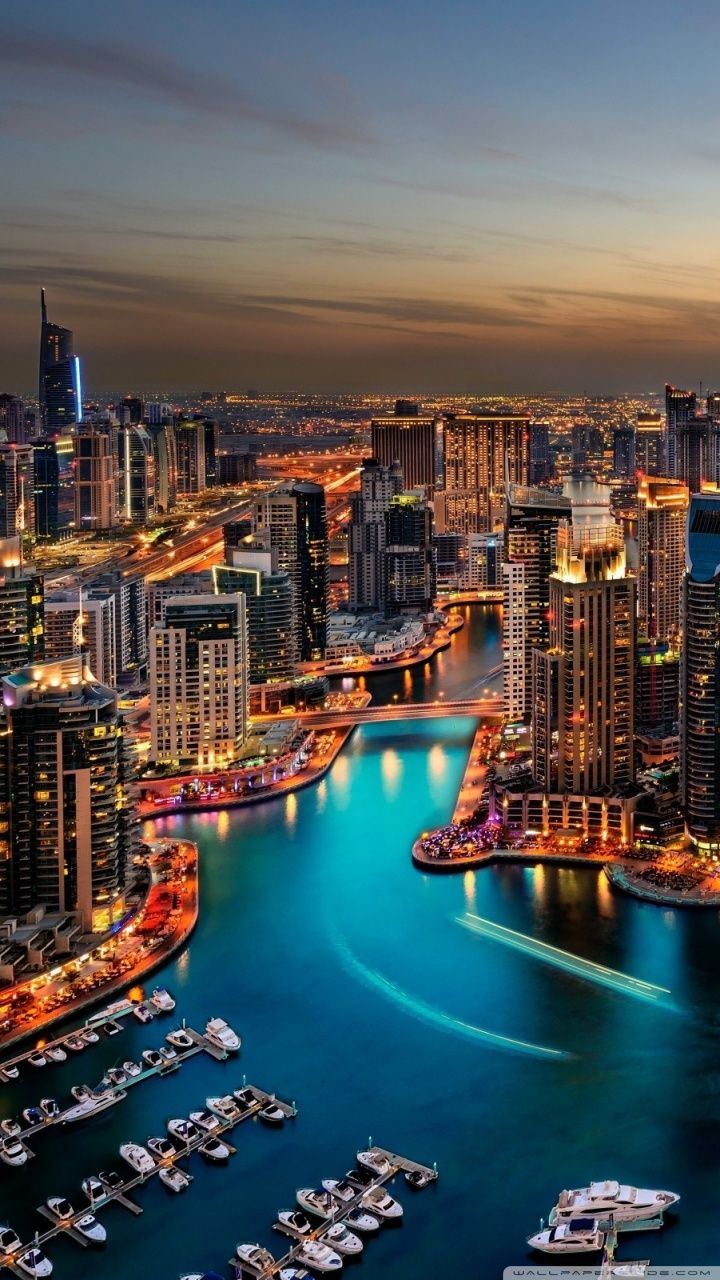 View of Dubai Marina Ultra HD Desktop Background Wallpaper for 4K