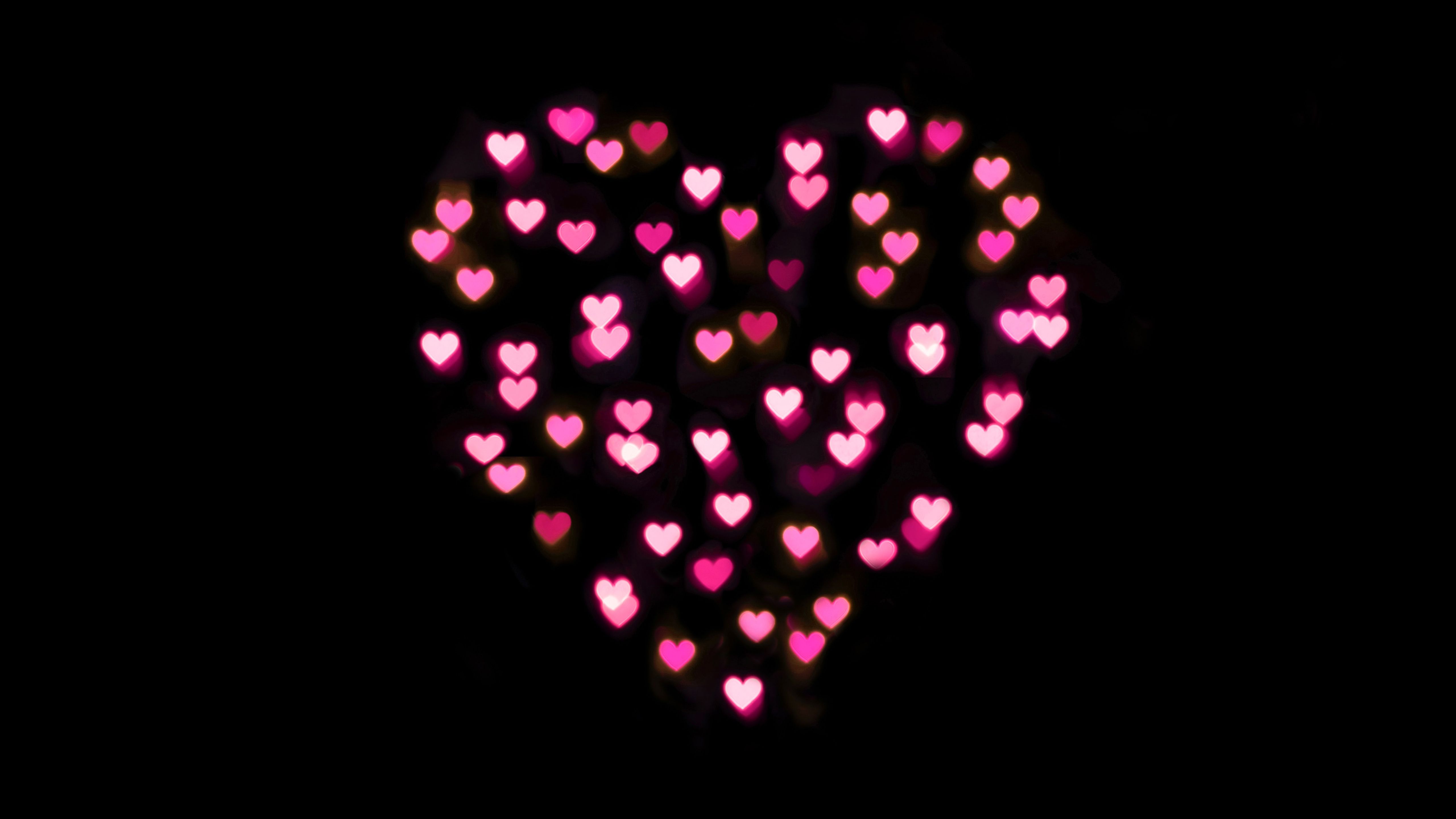 Love hearts Shape Pink 5K Wallpaper