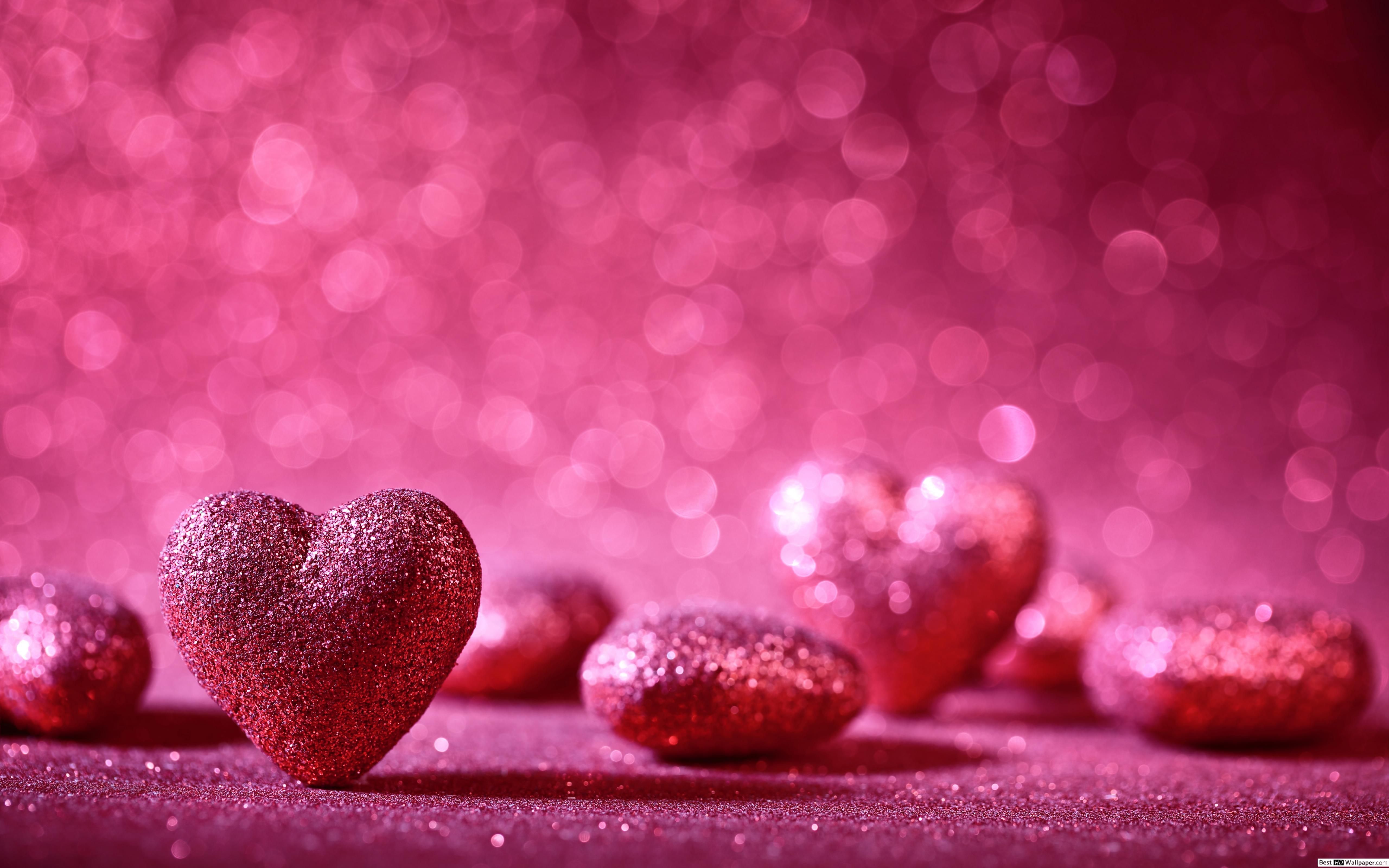 Pink Heart Shape HD wallpaper download