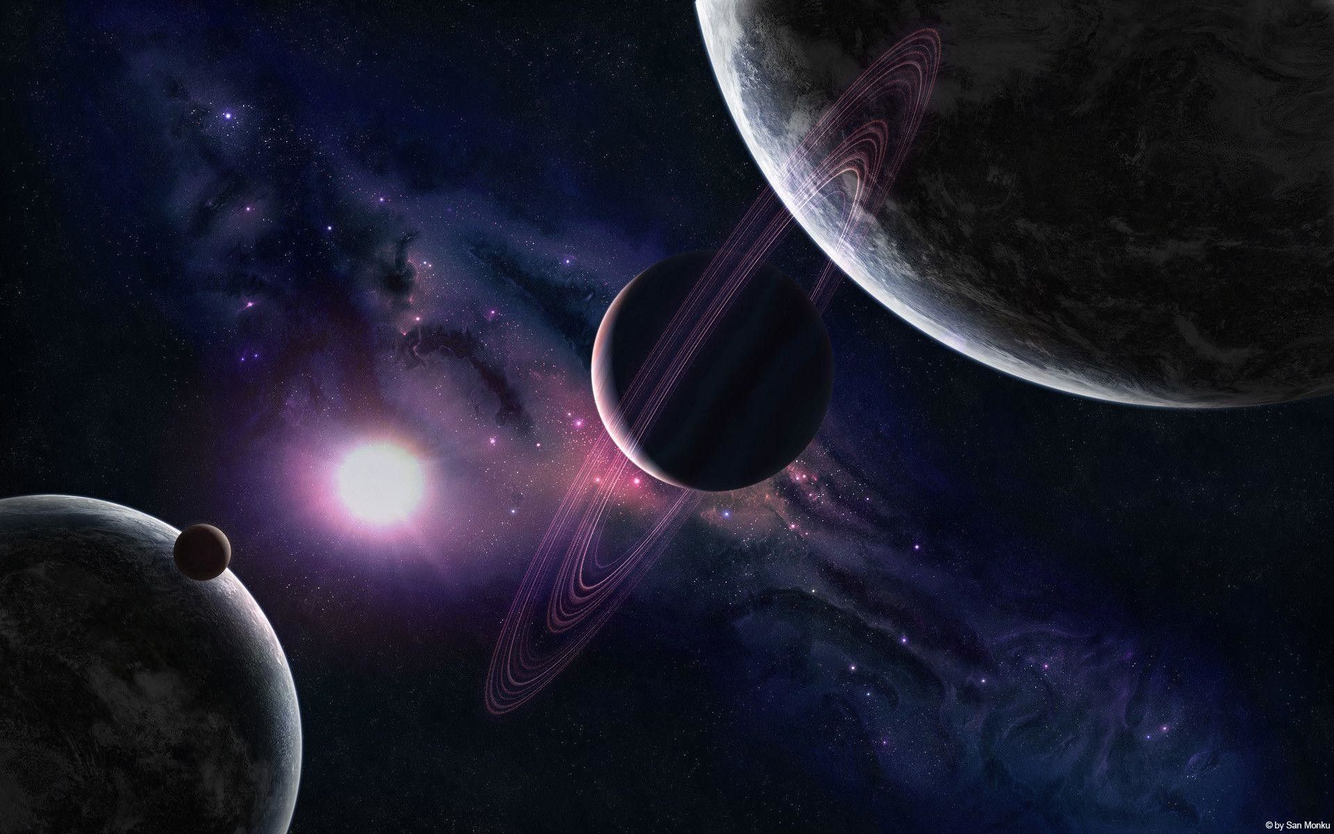outer space planets wallpaper