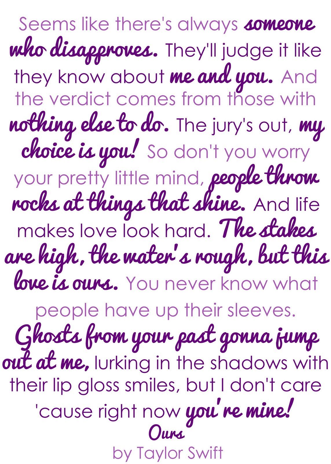 ours swift. Taylor lyrics, Taylor swift lyrics, Ours