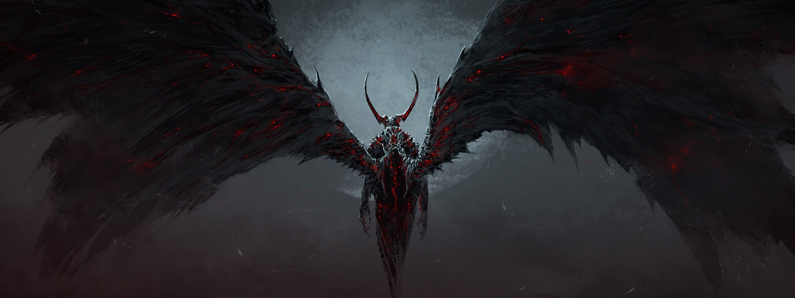 Dark Fantasy Demon. Demon Wings Drawing dark fantasy dual multi