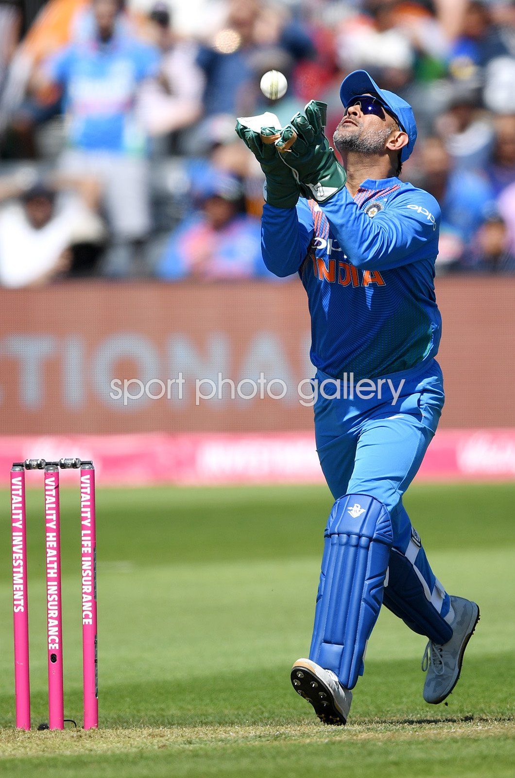 MS Dhoni Indian Wicket Keeper v England T20 Bristol 2018 Image