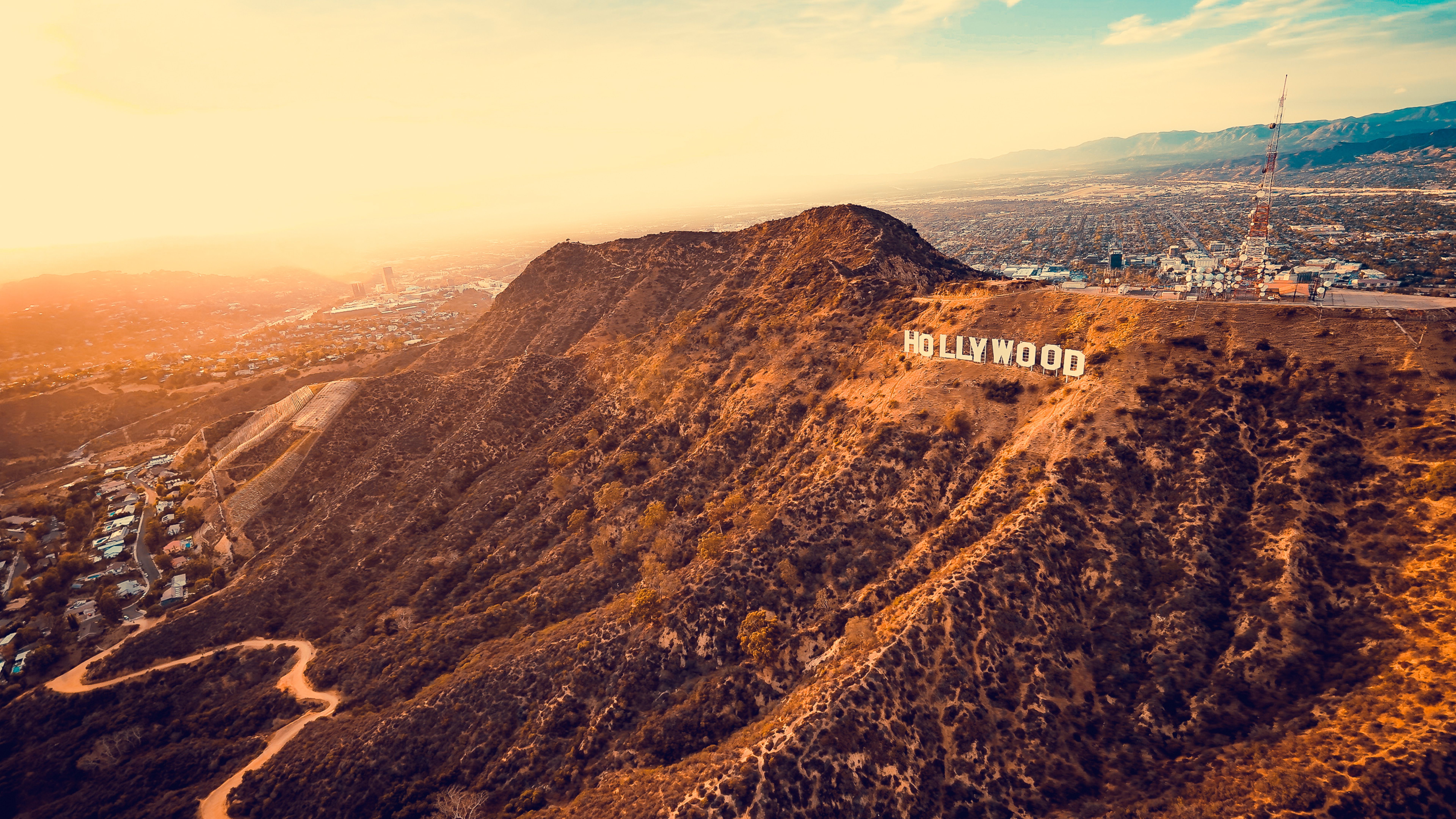 7680x4320 hollywood, mountains, los angeles 8K Wallpaper, HD